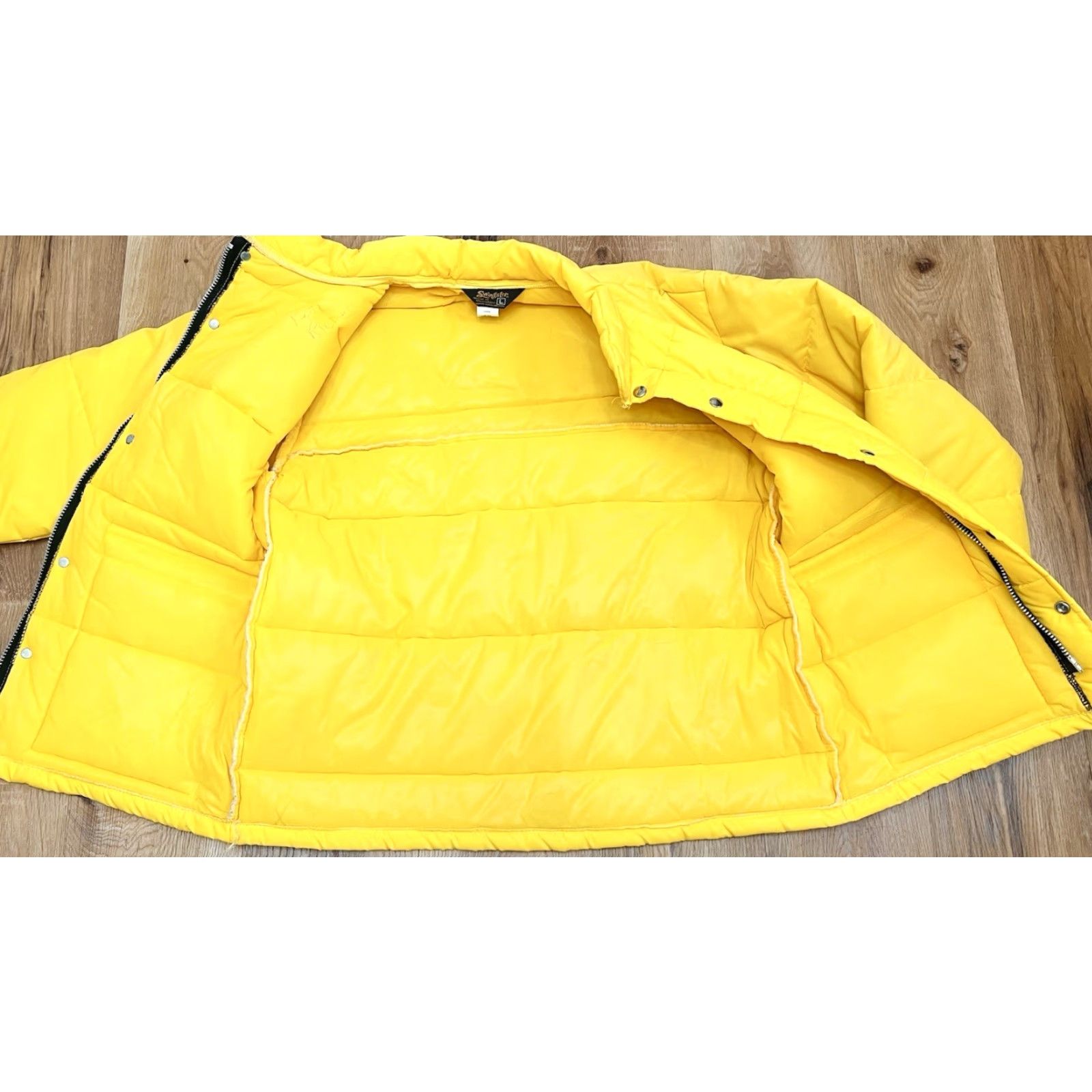 Vintage VINTAGE Swingster 80s Puffer Jacket Solid Yellow L Men Full Zip Quilted Stand-Up Collar Mid-Length Size US L / EU 52-54 / 3 - 4 Thumbnail