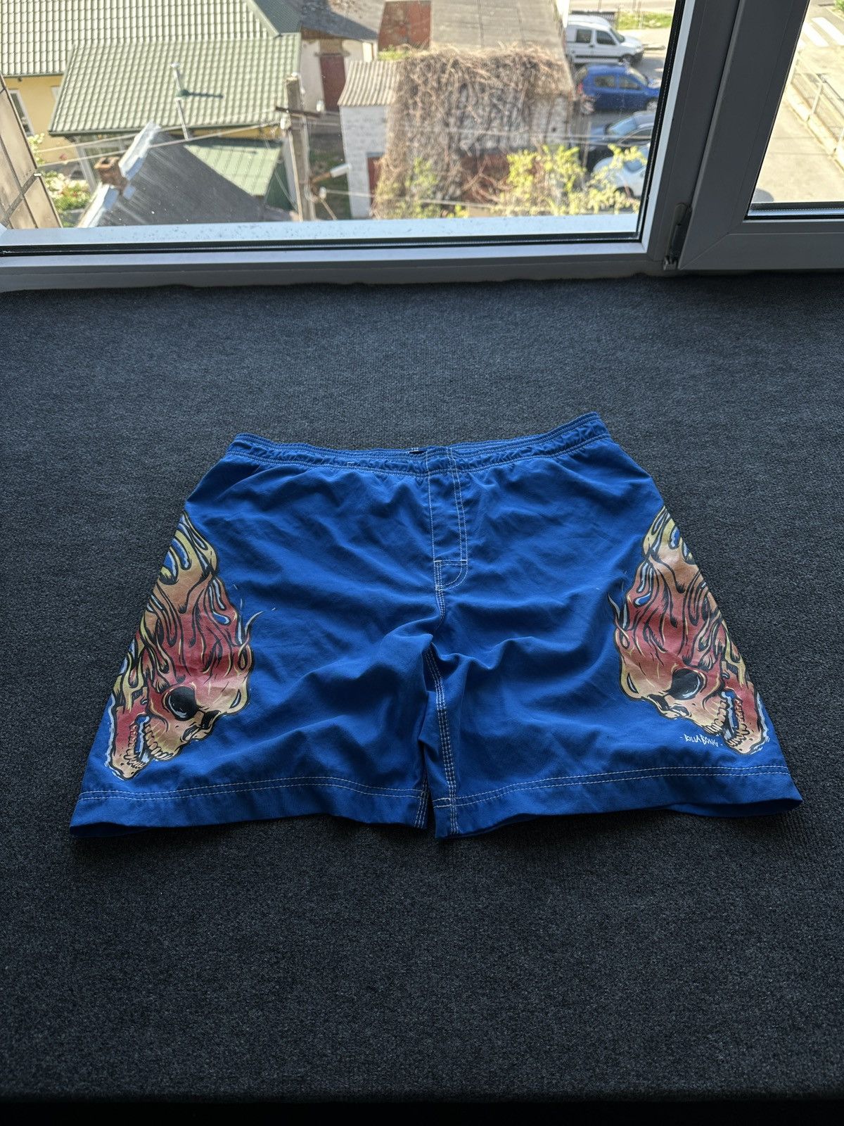 Billabong SKULL FLAME🚨 BILLABONG BIG LOGO SWIMSHORTS Y2K SURF Size US 40 / EU 56 - 2 Thumbnail