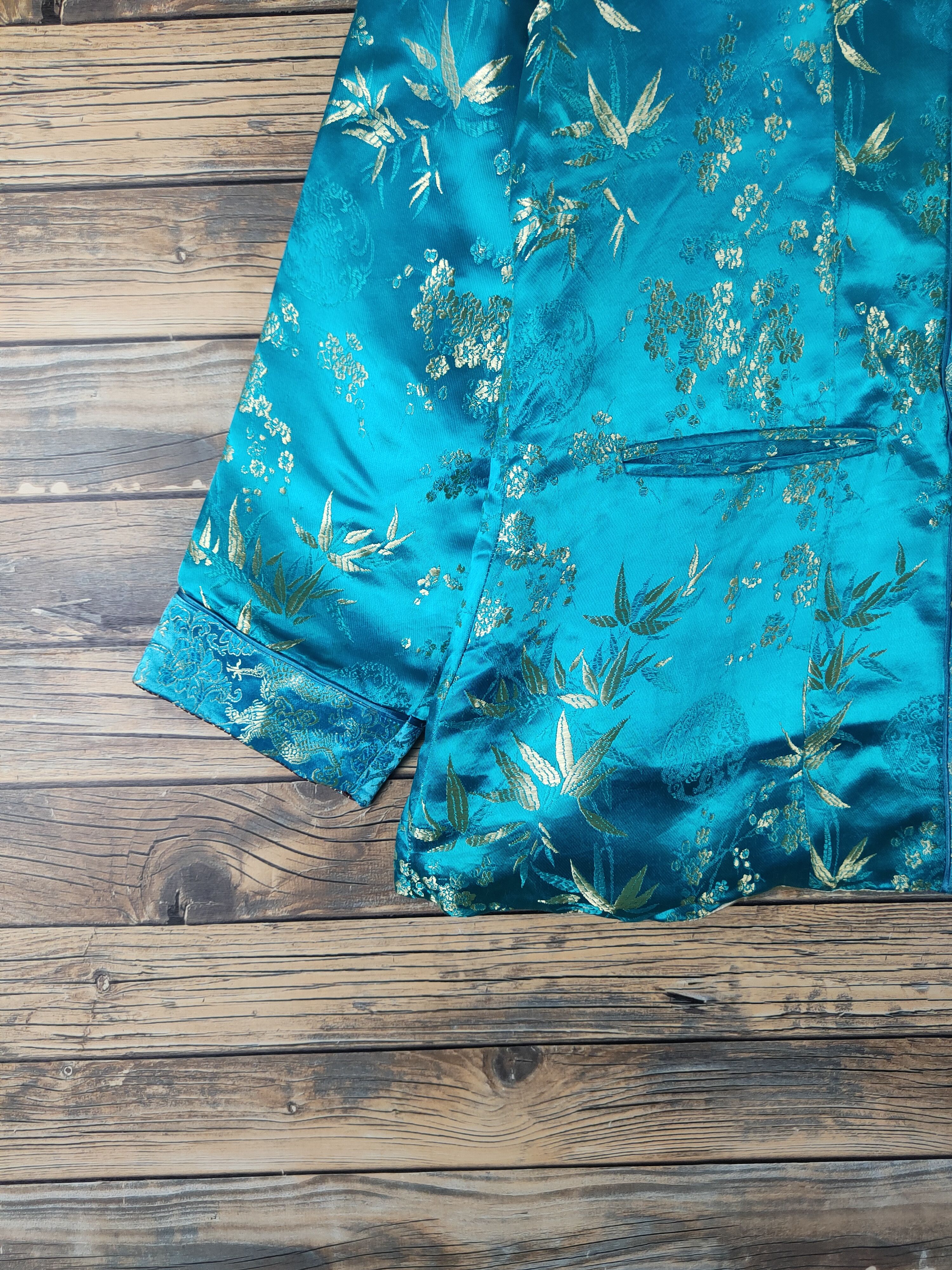 Japanese Brand × Vintage DL Japan reversible Turquoise Beige Cheongsam #2691 Size US M / EU 48-50 / 2 - 4 Thumbnail