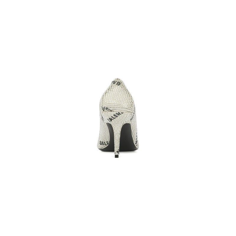 Balenciaga o1s1rm0825 Square Knife 80mm Pumps With Allover in Silver Size US 9 / IT 39 - 4 Thumbnail