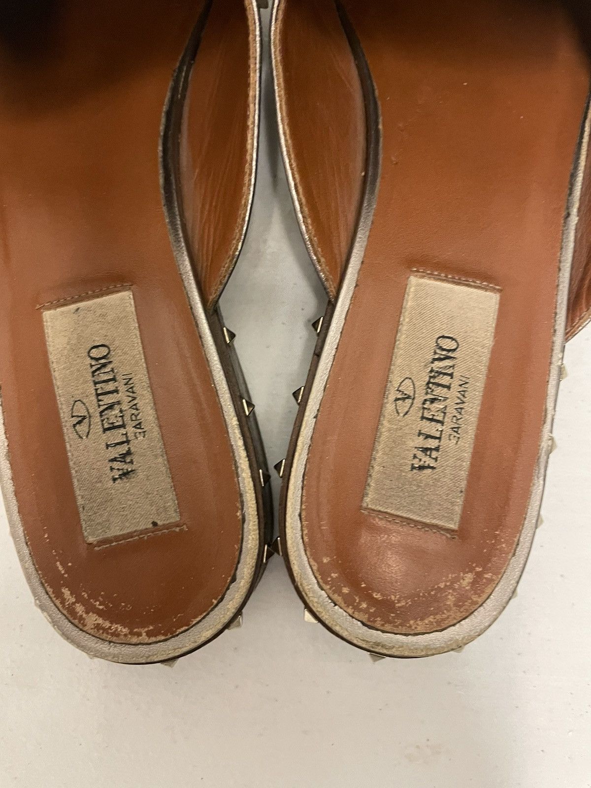 Valentino Soul Rockstud Metallic Mules Size US 6 / IT 36 - 7 Thumbnail