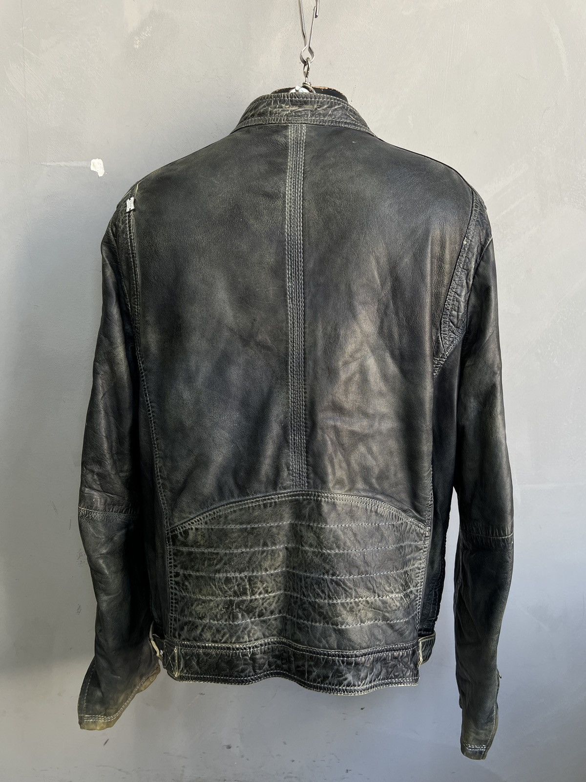 14th Addiction Washed leather racing zipper 14th addiction style jacket Size US XL / EU 56 / 4 - 9 Thumbnail