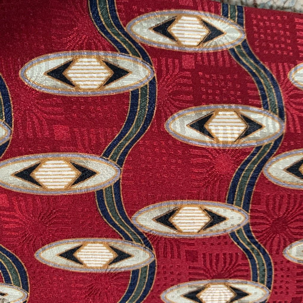 Bill Blass Vintage Bill Blass Black Label Silk Tie Red Geometric Print Size ONE SIZE - 4 Thumbnail