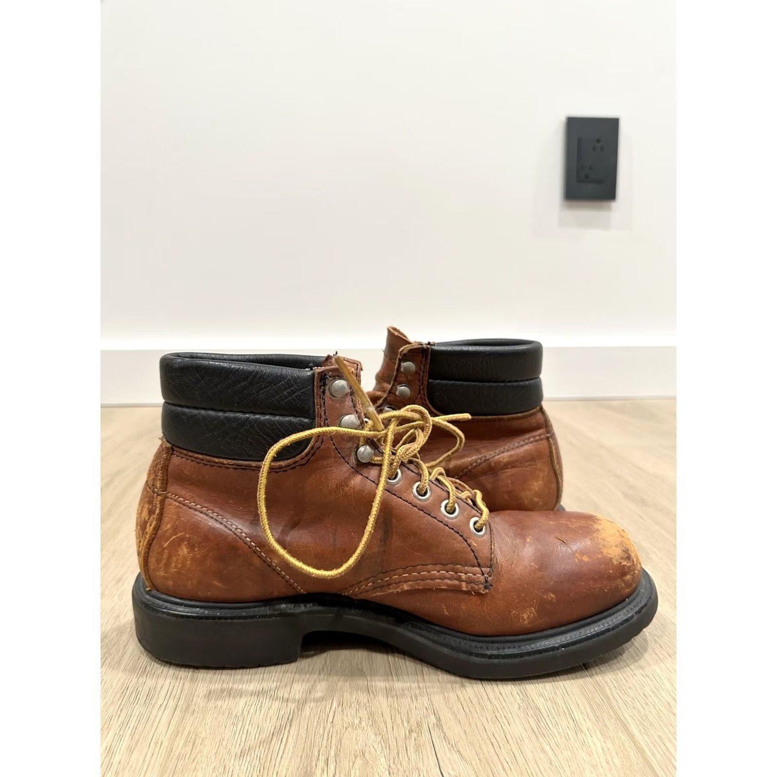 Red Wing Vintage Red Wing SuperSole #2245 Steel Toe Brown Leather Work Boots Made In USA Mens 6 D Size US 6 / EU 39 - 7 Thumbnail