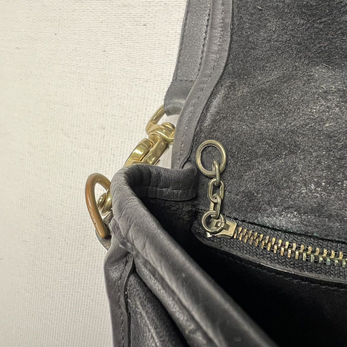Coach × Vintage VTG Coach Crossbody Bag Purse Clutch Black Leather Hang Tag Size ONE SIZE - 10 Thumbnail