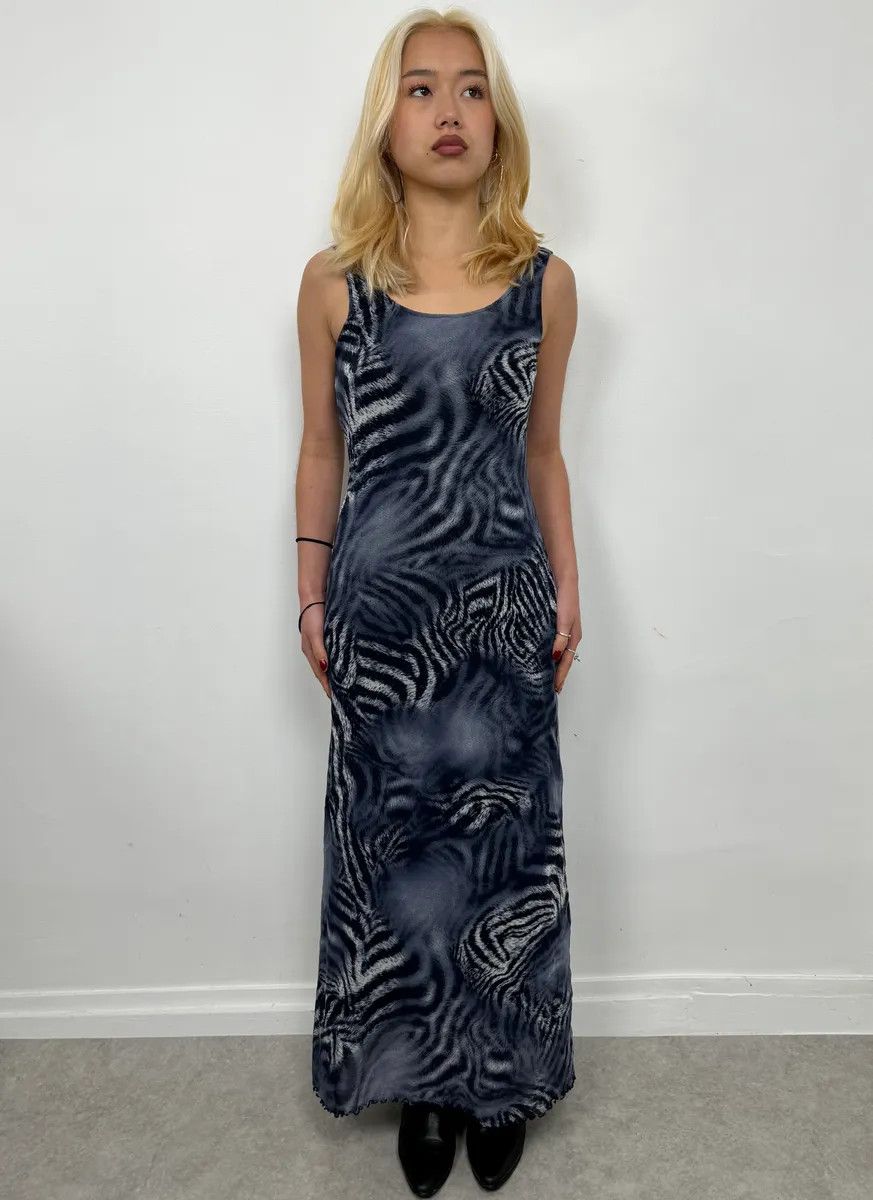 zebra dress 2000s Vintage Y2K Zebra Print Dress – 2000s Spaghetti Strap Mini – Elektra Vintage main image 1