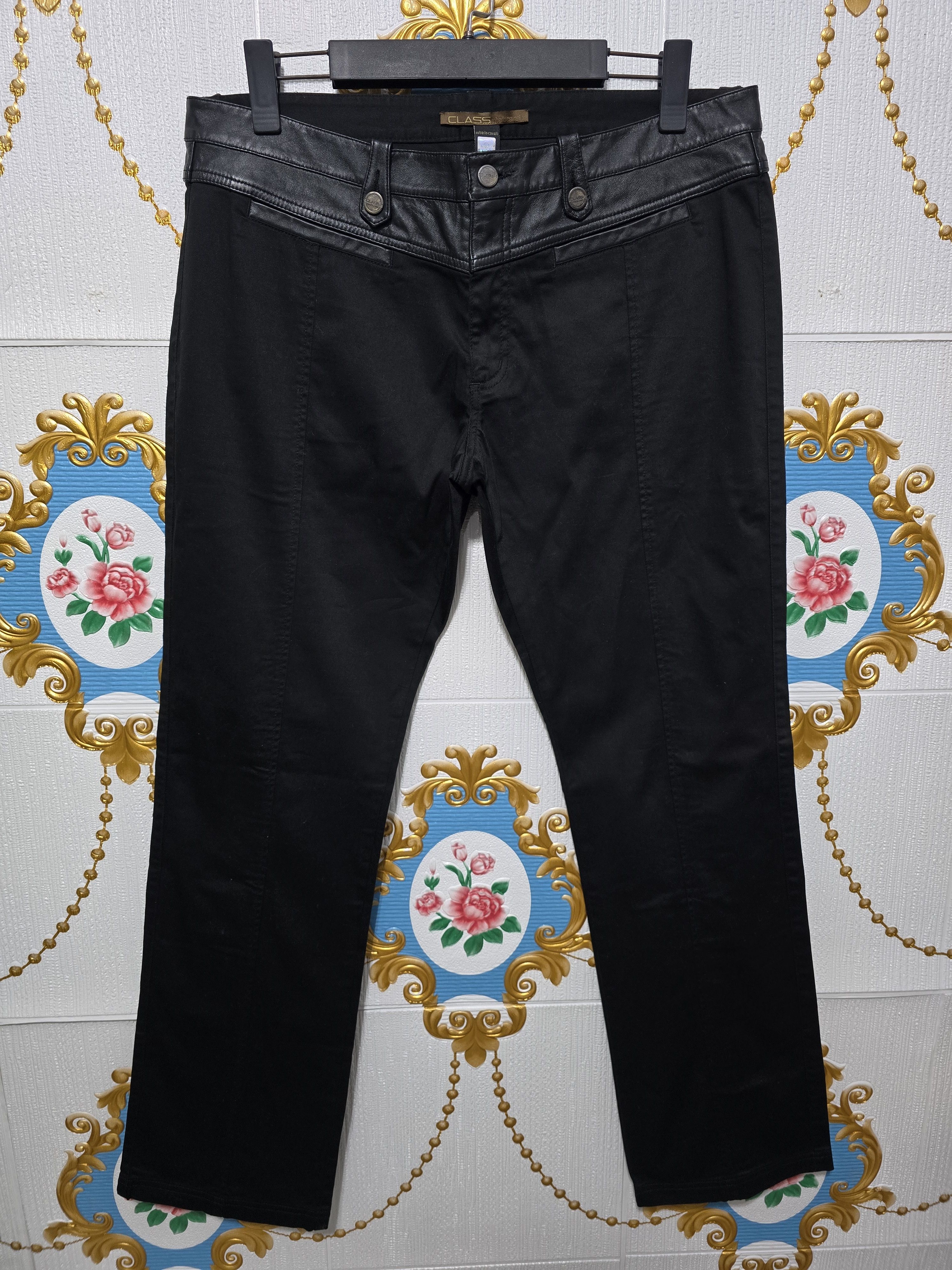 Roberto Cavalli Class Roberto Cavalli trousers leather waistband. VINTAGE Size 42" / US 20 - 1 Thumbnail