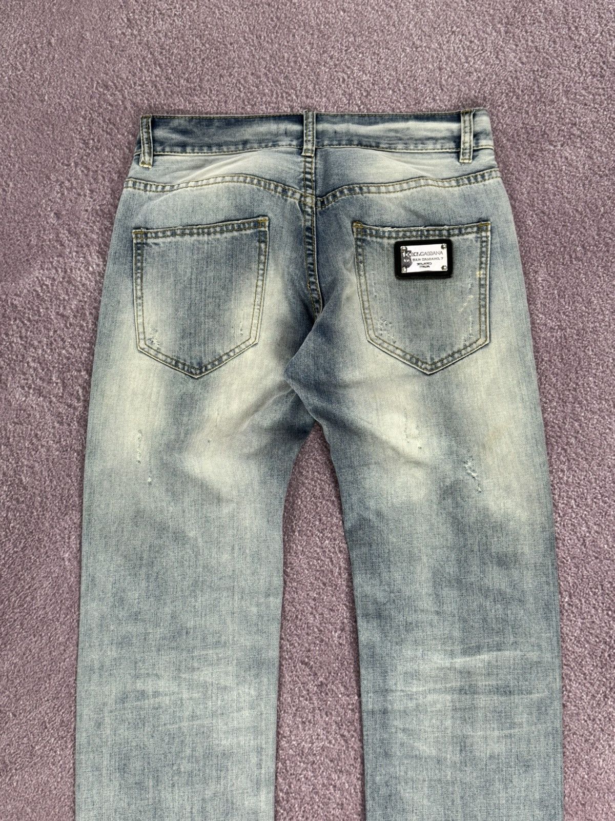 Dolce & Gabbana D&G Dolce & Gabbana Y2K Ribbed Denim Faded Jeans Size 32" / US 10 / IT 46 - 8 Thumbnail
