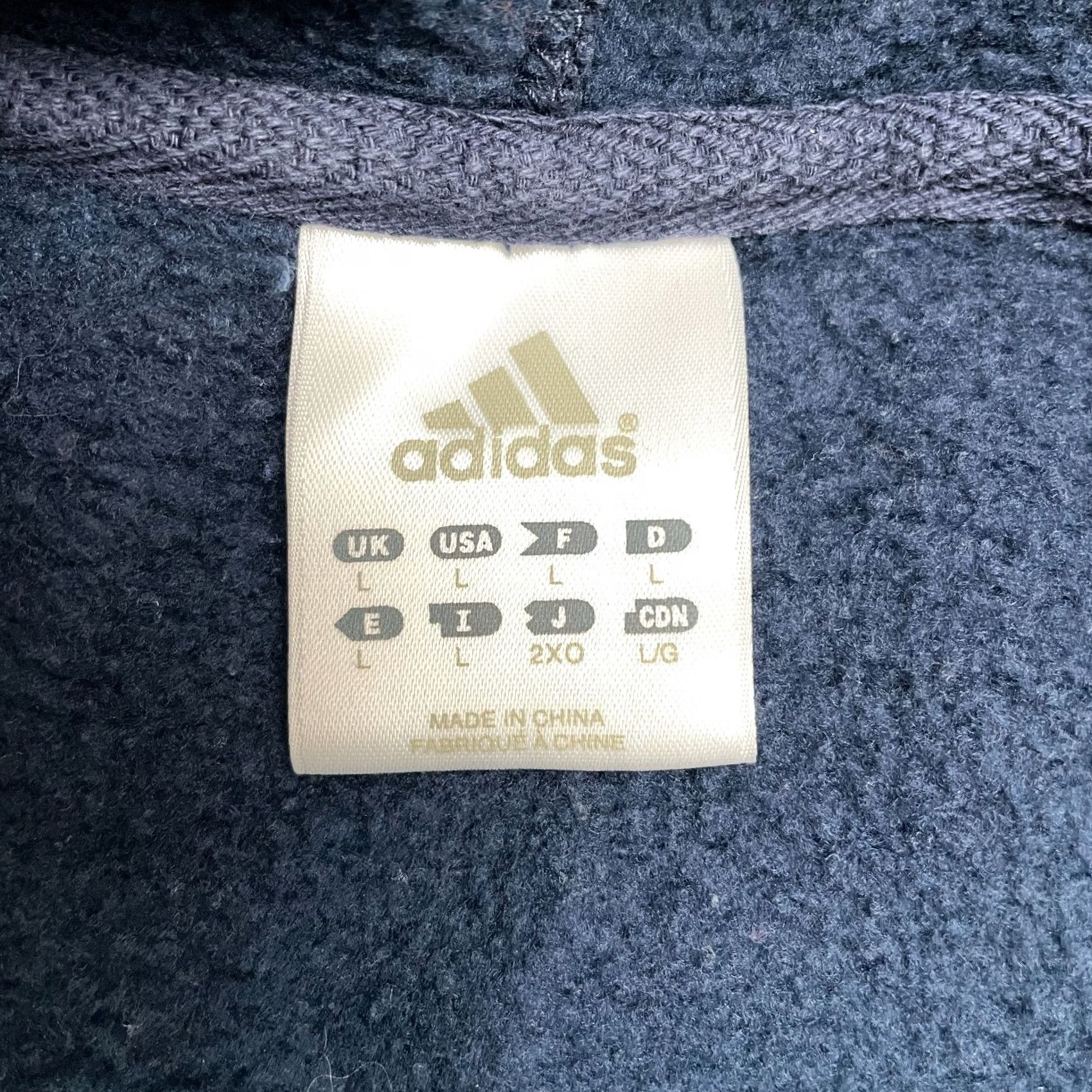Adidas Adidas Graphic Hoodie Sweatshirt Mens Large Navy Blue Drawstring Casual Outdoor Size US L / EU 52-54 / 3 - 5 Thumbnail