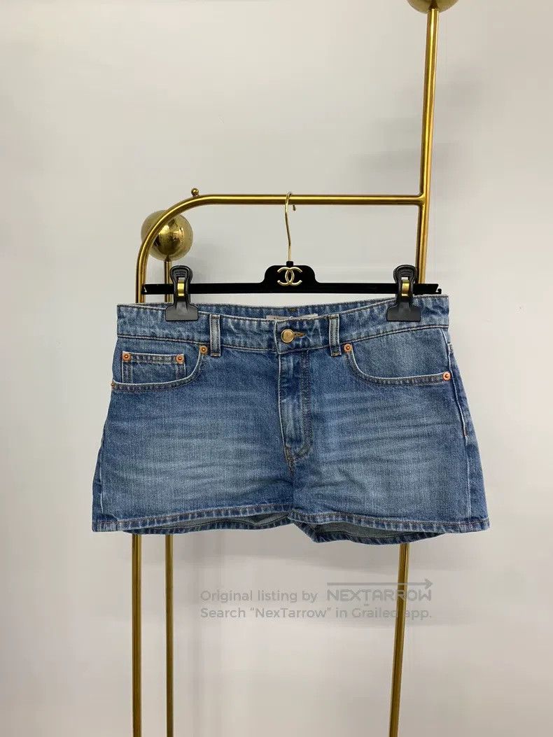 Valentino Valentino Denim shorts with metal buckles Size 27" / US 4 / IT 40 - 1 Thumbnail