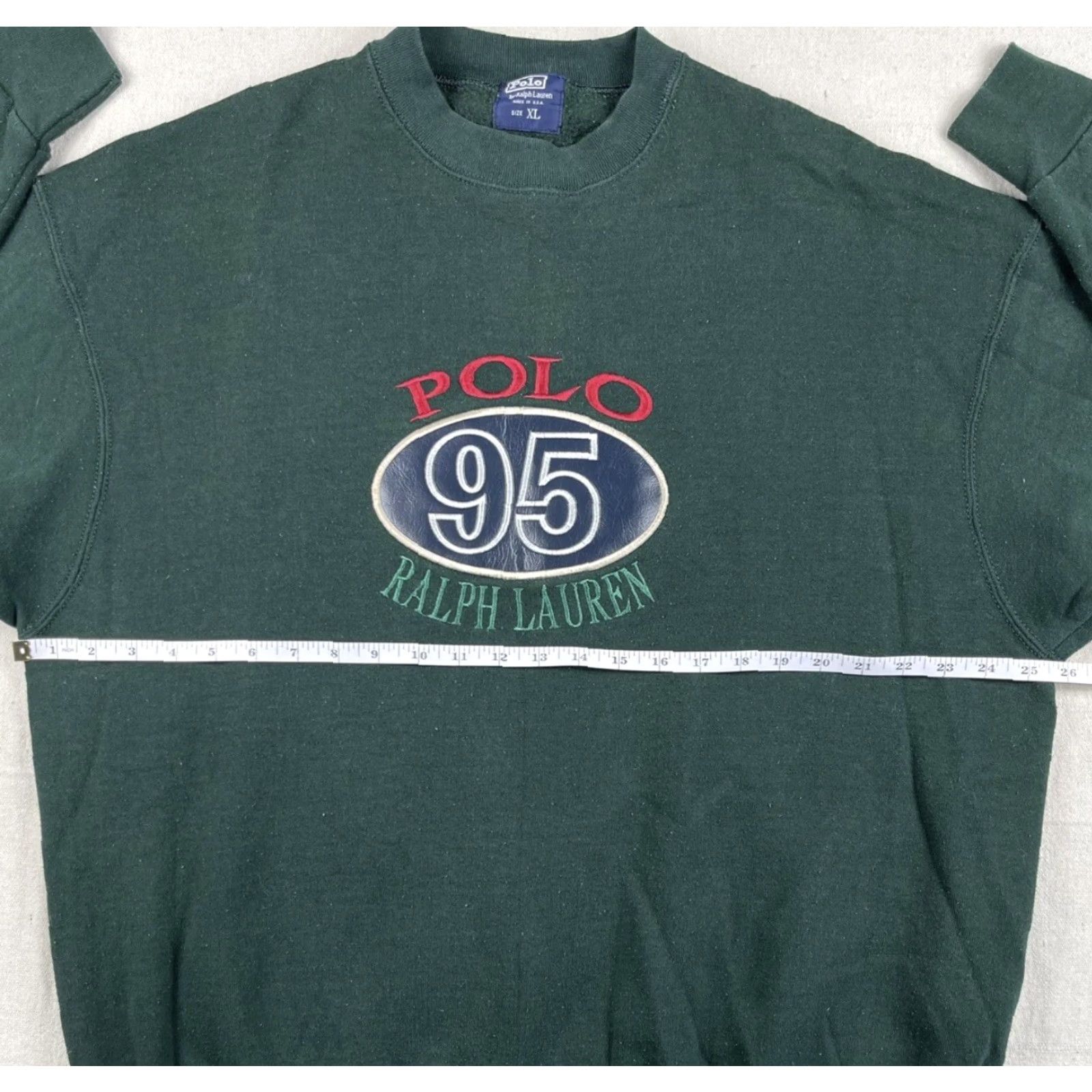 Polo Ralph Lauren Vintage Polo Ralph Lauren 90s Crewneck Sweatshirt XL Green USA Made 1995 Size US XL / EU 56 / 4 - 5 Thumbnail