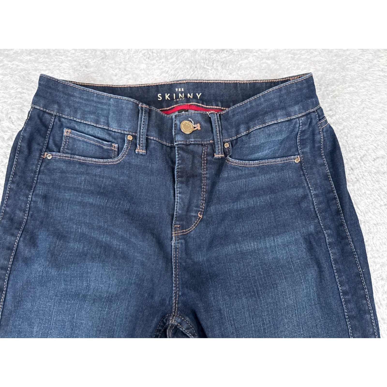 White House Black Market White House Black Market Jeans Women 2 Denim Blue The Skinny Crop Dark Mid 27x25 Size 26" / US 2 / IT 38 - 4 Thumbnail