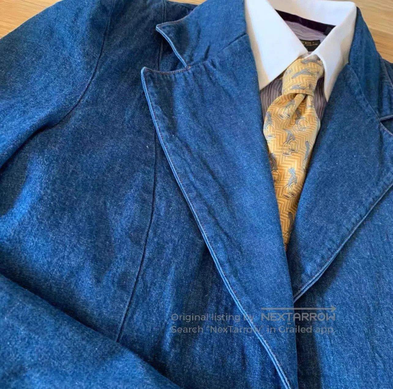 Vintage Vintage Denim Large Lapel Suit Jacket. Size US L / EU 52-54 / 3 - 3 Thumbnail