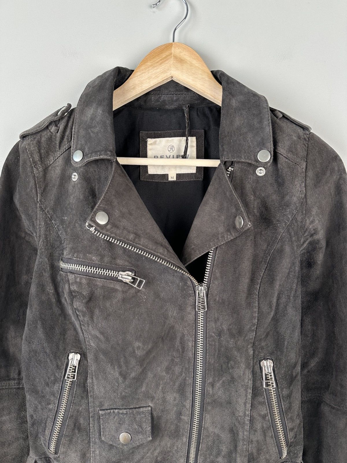 Review Vintage Riview Asymmetrical Biker Leather Jacket Size M / US 6-8 / IT 42-44 - 3 Thumbnail