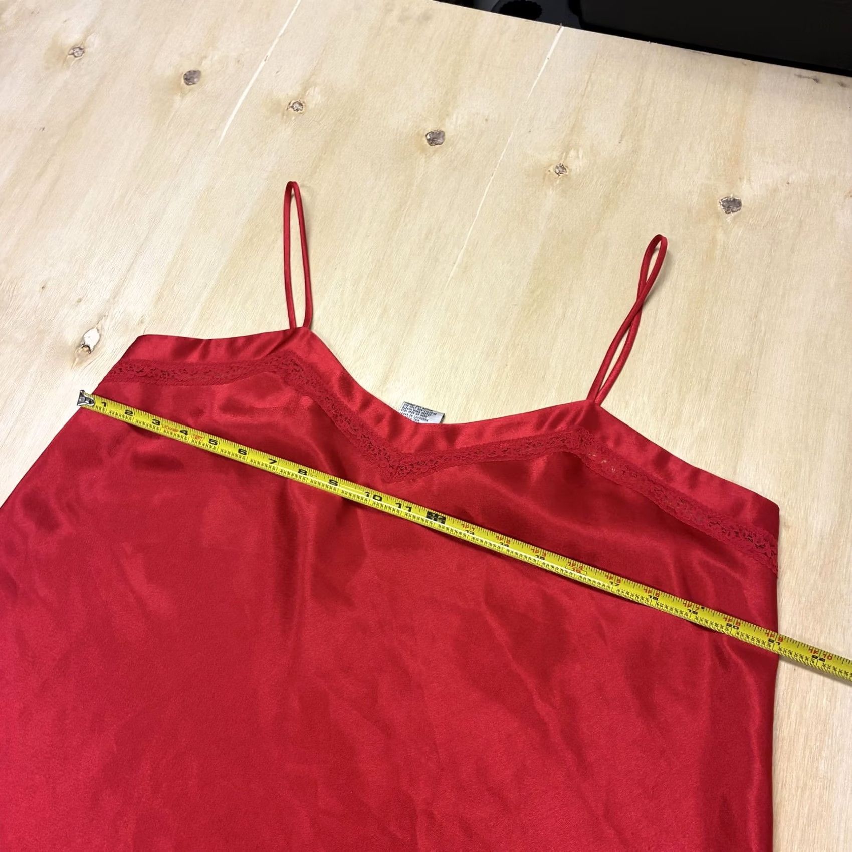 Vintage Bentley Gown Womens 1X Red Satin Lace Chemise Sleepwear Lingerie Size ONE SIZE - 6 Thumbnail