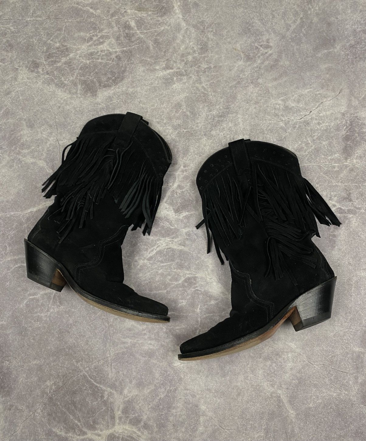 Sendra Sendra 17162 Gene Serraje Negro Suede Western Cowboy Boots Size US 6 / IT 36 - 1 Thumbnail