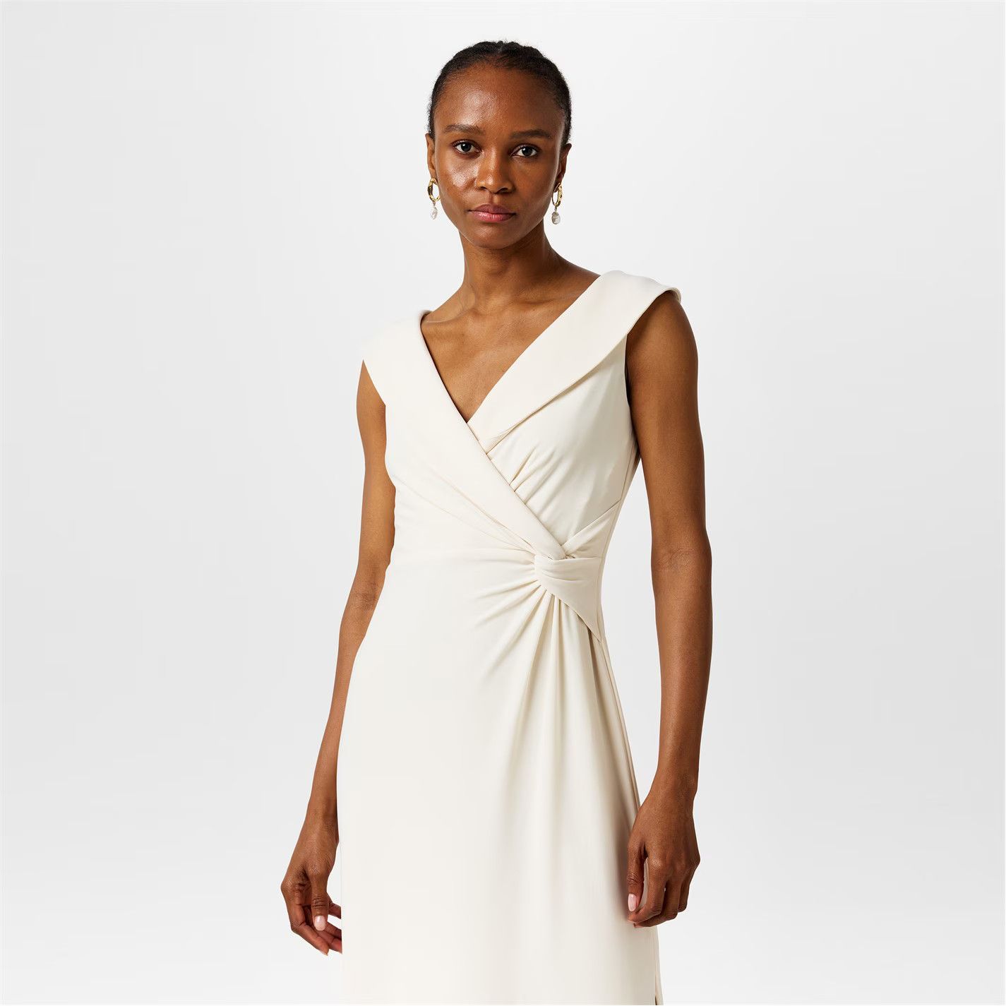 Lauren Ralph Lauren o1g2r1mq0825 Leonidas Twist Gown in Cream Size M / US 6-8 / IT 42-44 - 4 Thumbnail