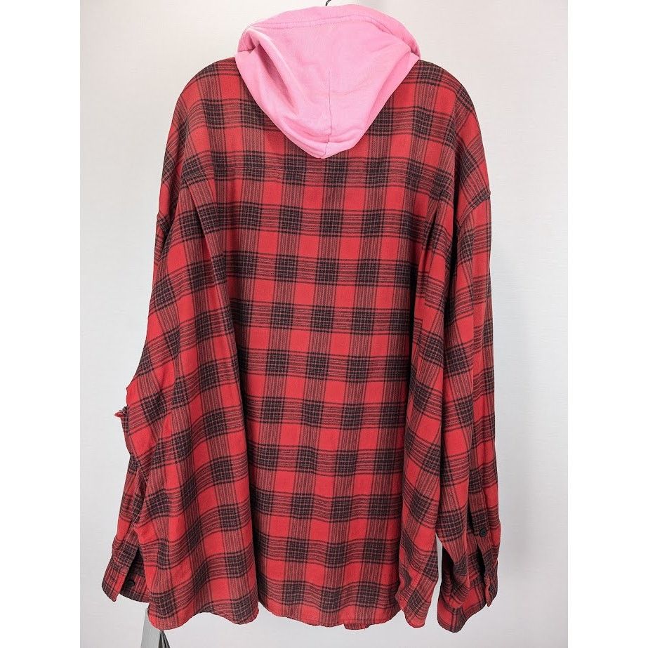 Balenciaga o1rshd1 Hooded Oversized Shirt Check in Red/Black Size US L / EU 52-54 / 3 - 10 Thumbnail