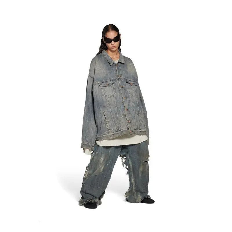 Balenciaga o1w1db11225 Strass Jacket in Blue Size M / US 6-8 / IT 42-44 - 3 Thumbnail