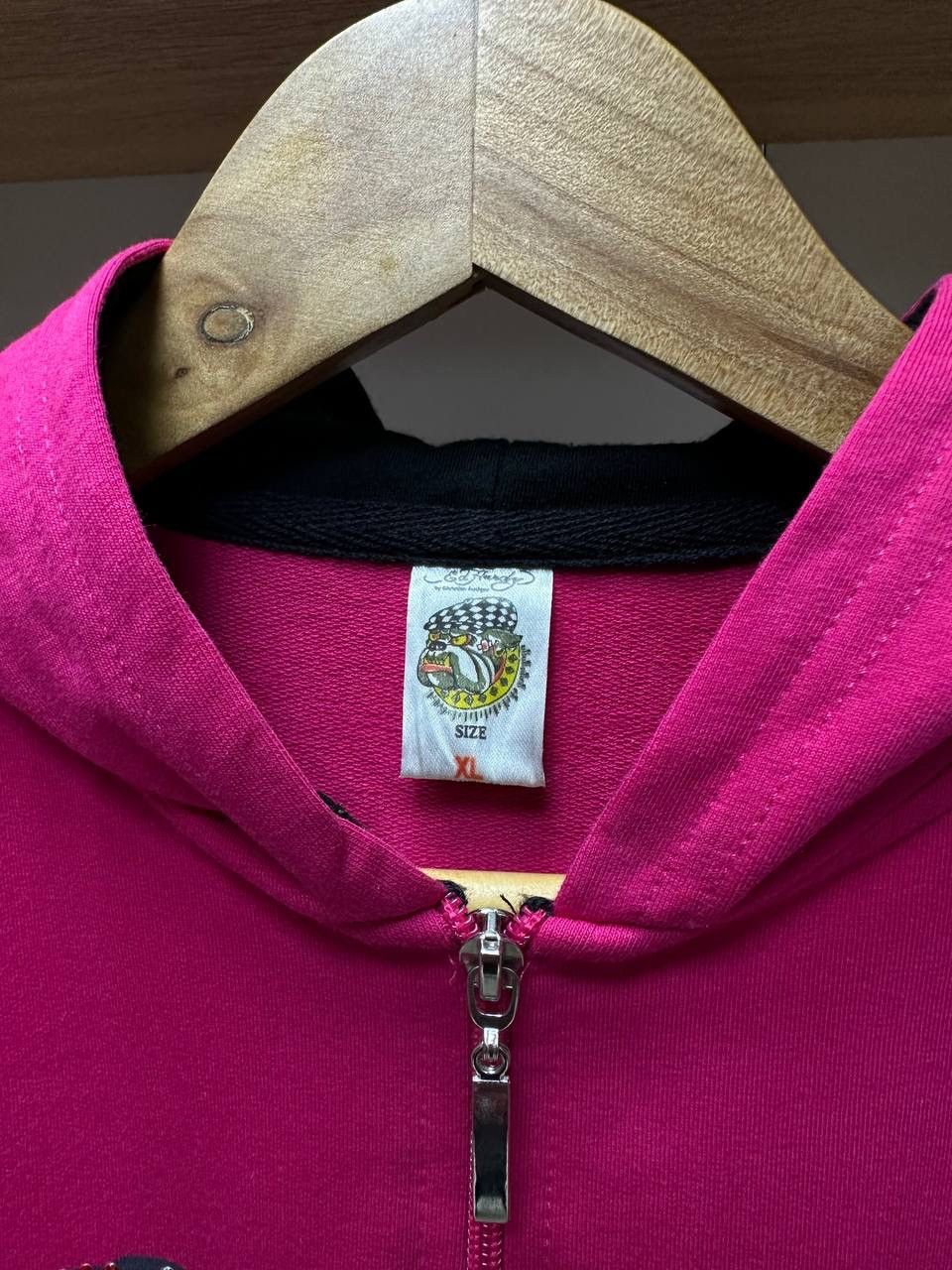 Christian Audigier × Ed Hardy × Vintage Vintage Ed Hardy Christian Audigier Women’s Pink Hoodie Size XL / US 12-14 / IT 48-50 - 10 Thumbnail