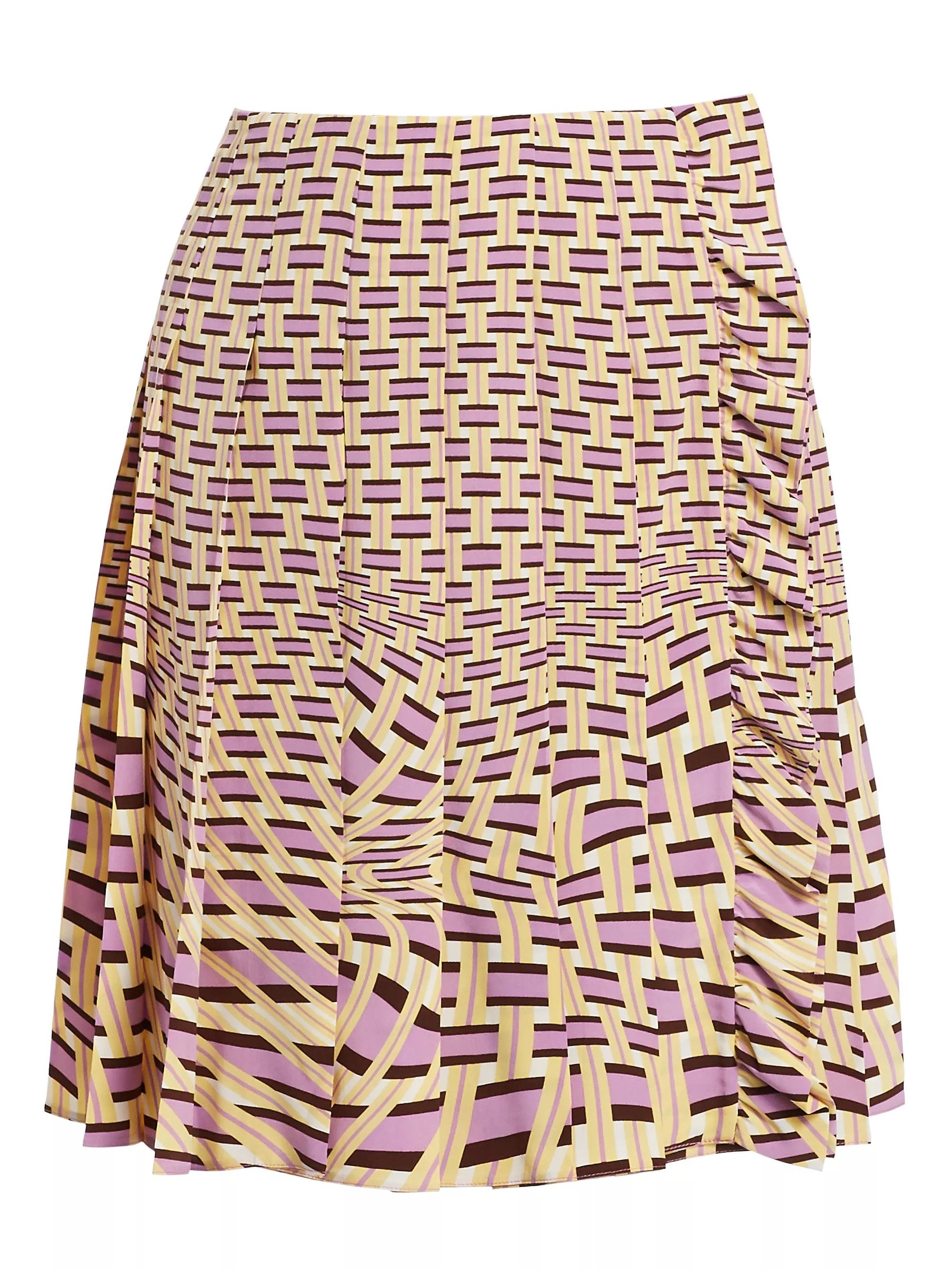 Silk Crepe de Chine Pleated Skirt