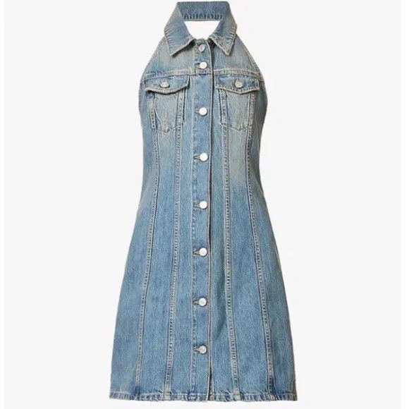 Givenchy Givenchy Halter Denim Dress – Medium Blue - NEW WITH TAGS Size XS / US 0-2 / IT 36-38 - 7 Thumbnail