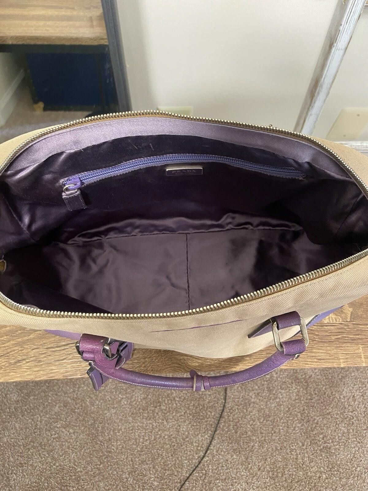 Prada Prada faded purple Cinghiale Canapa hand tote bag Size ONE SIZE - 9 Thumbnail