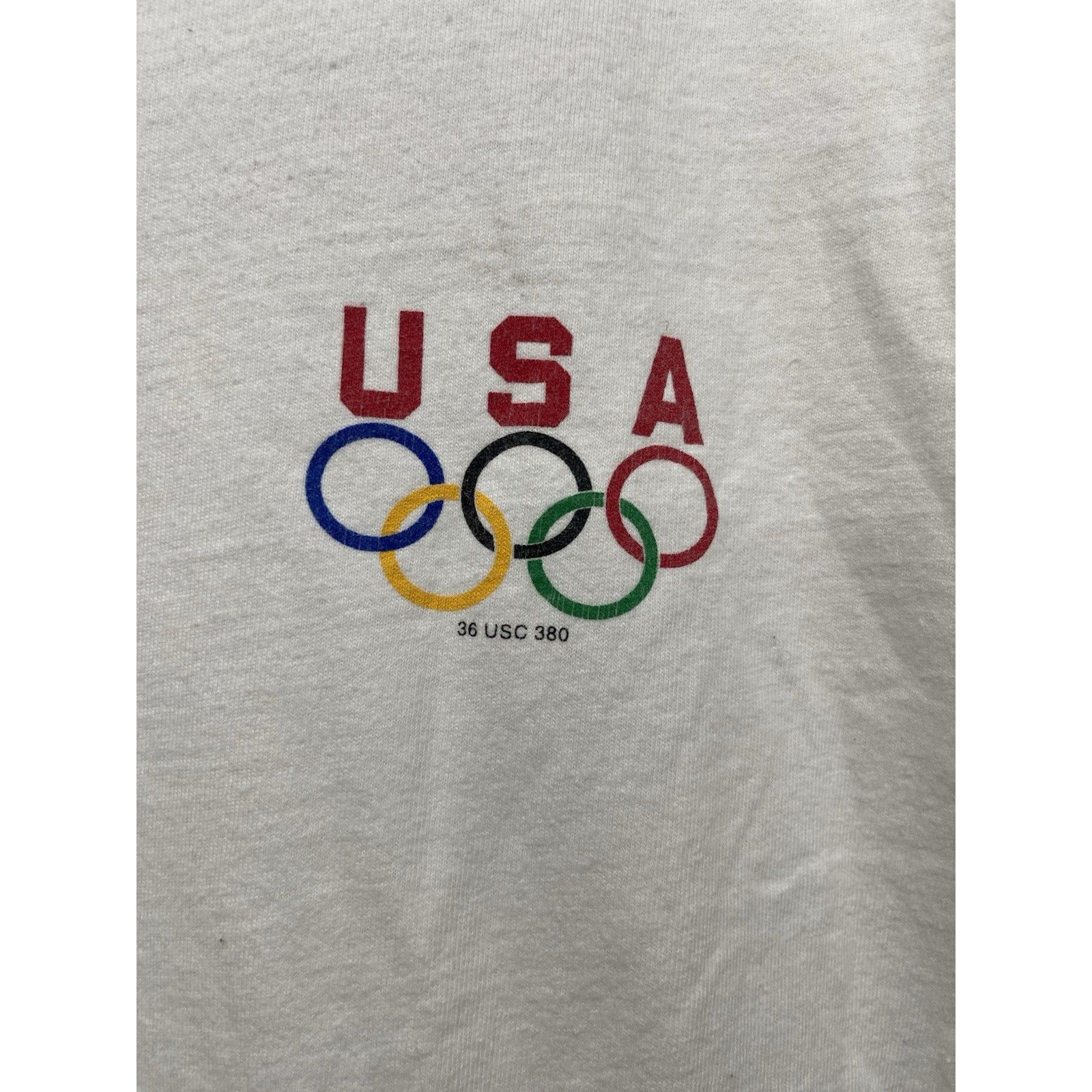 Hanes VINTAGE USA OLYMPIC VOLLEYBALL T SHIRT BLASTING FOR THE GOLD Size US L / EU 52-54 / 3 - 5 Thumbnail