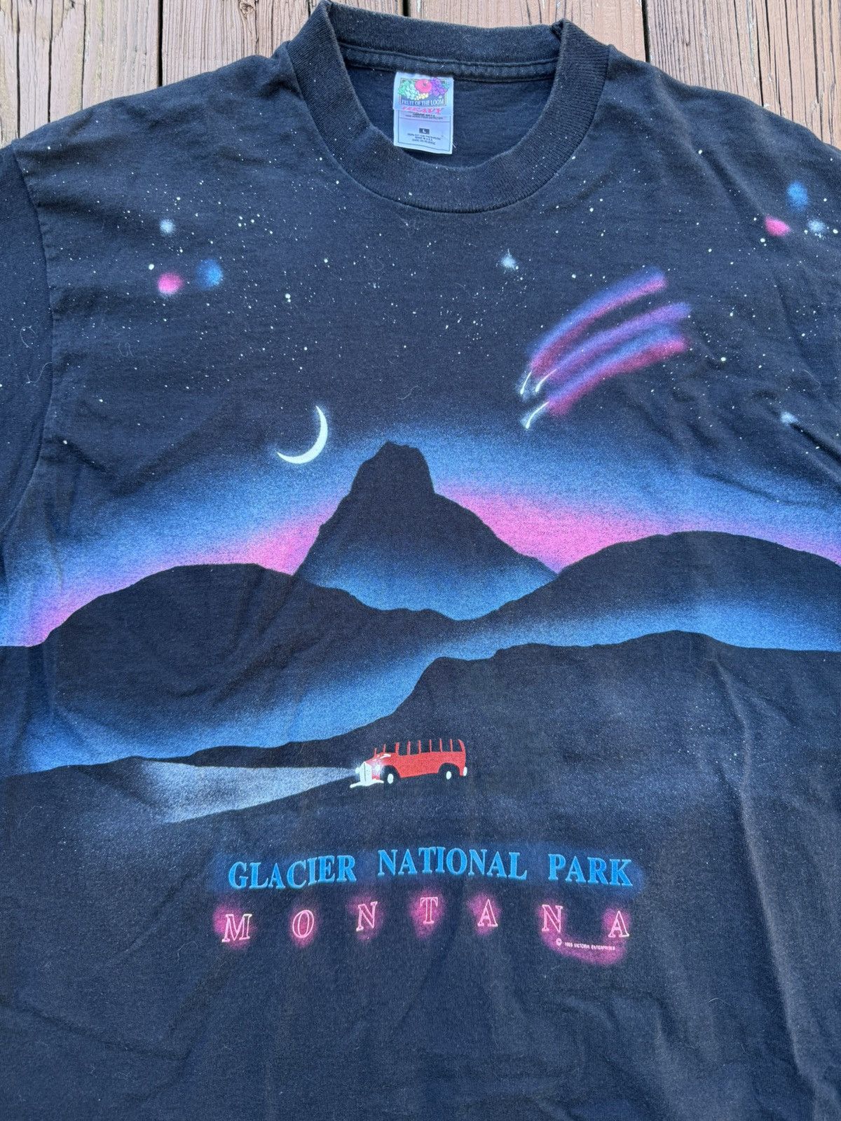 Fruit Of The Loom Vintage Glacier National Park Montana Tee 1995 Size US L / EU 52-54 / 3 - 2 Thumbnail