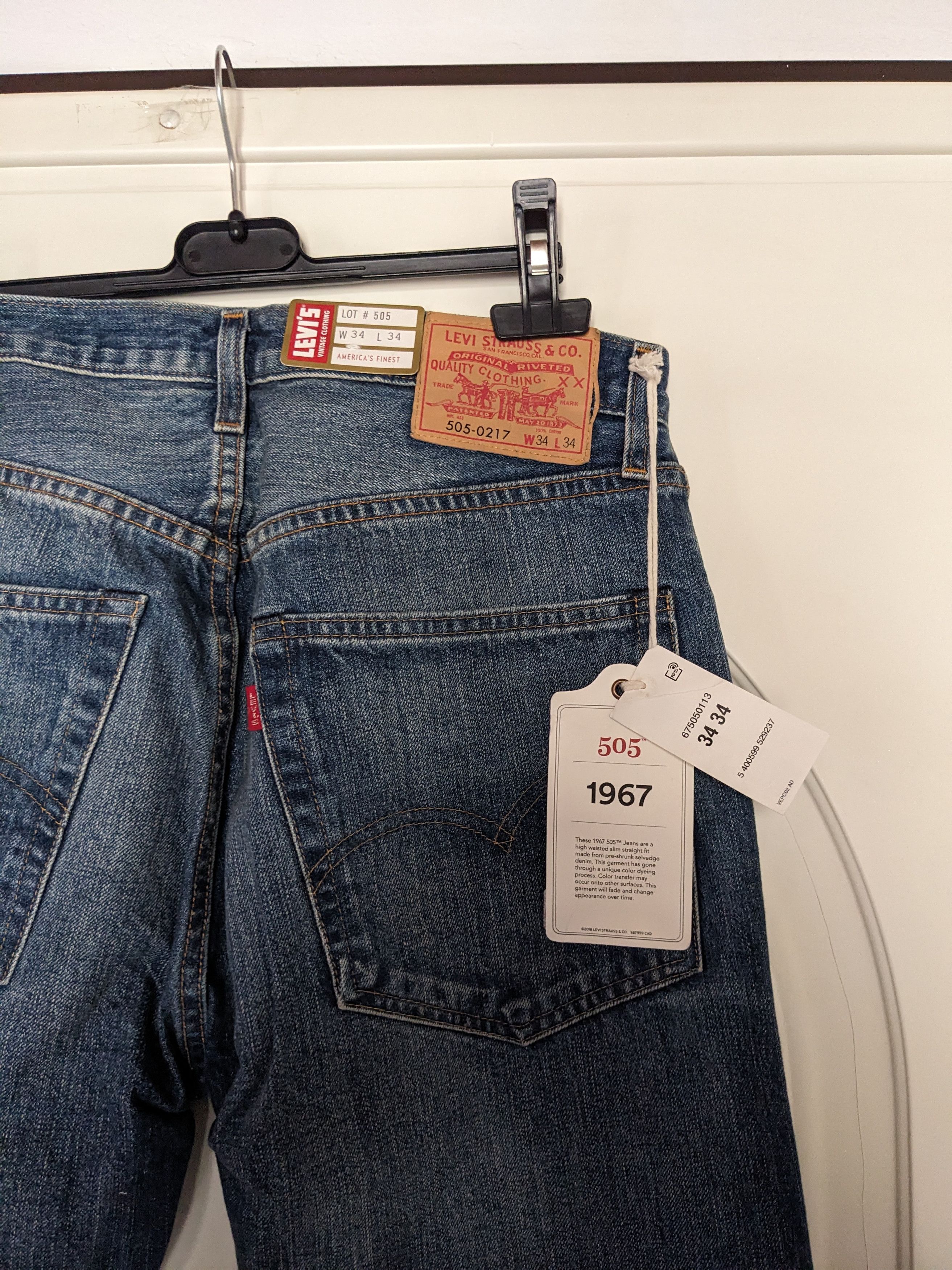 Levi's Vintage Clothing Selvedge 505-0217 Big E (1967) Size US 34 / EU 50 - 6 Thumbnail