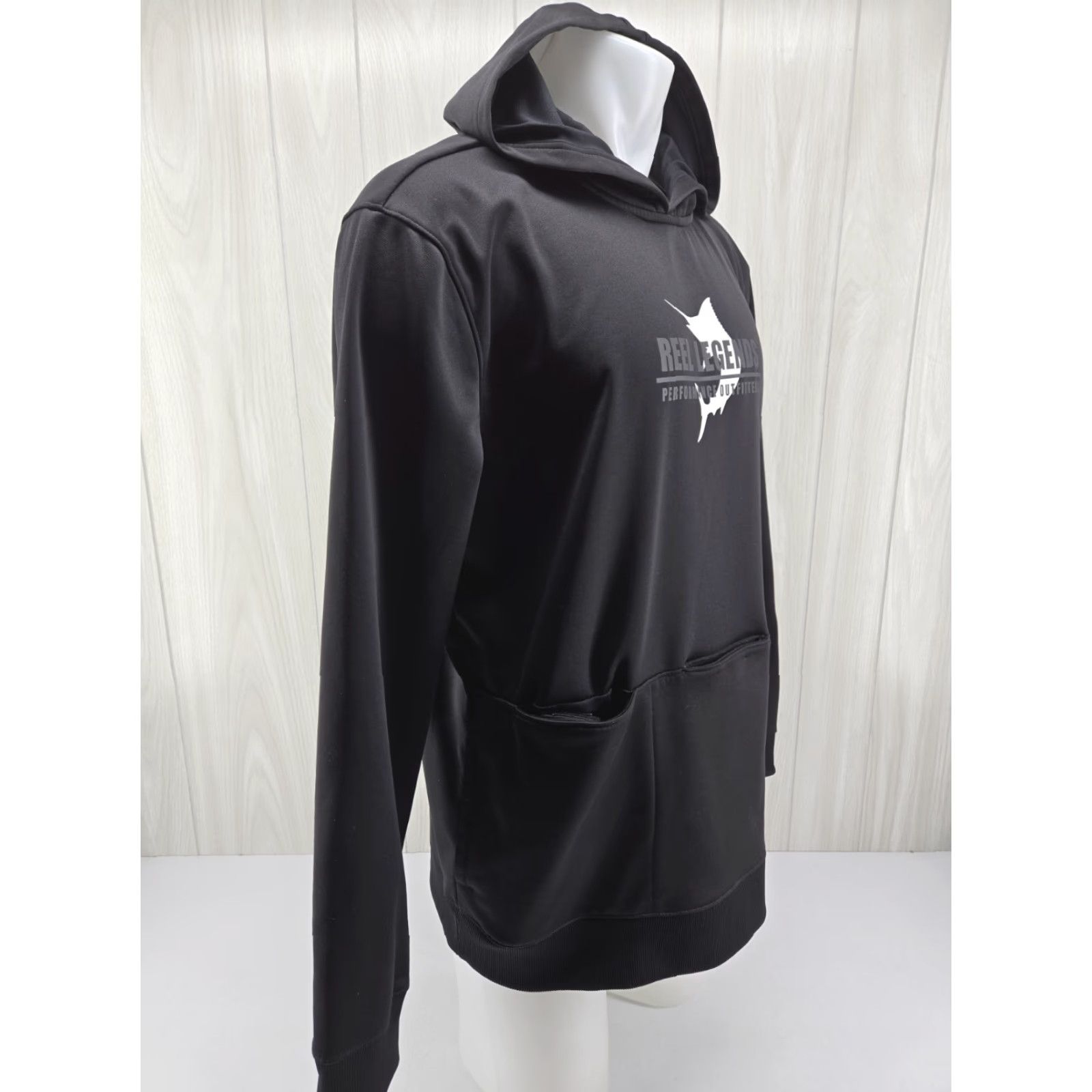 Vintage Reel Legends Firstmate Mens XL Black Fishing Performance Pockets Hoodie Large Pullover Sports Outdoor Nautical Size US XL / EU 56 / 4 - 6 Thumbnail