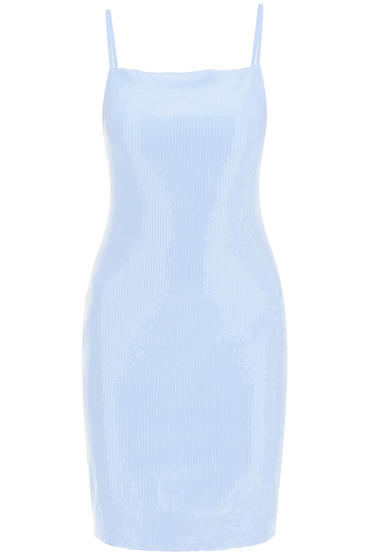 image of Rotate Birger Christensen Rotate Sequined Slip Dress With in Skyway Blue, Women's (Size Small)