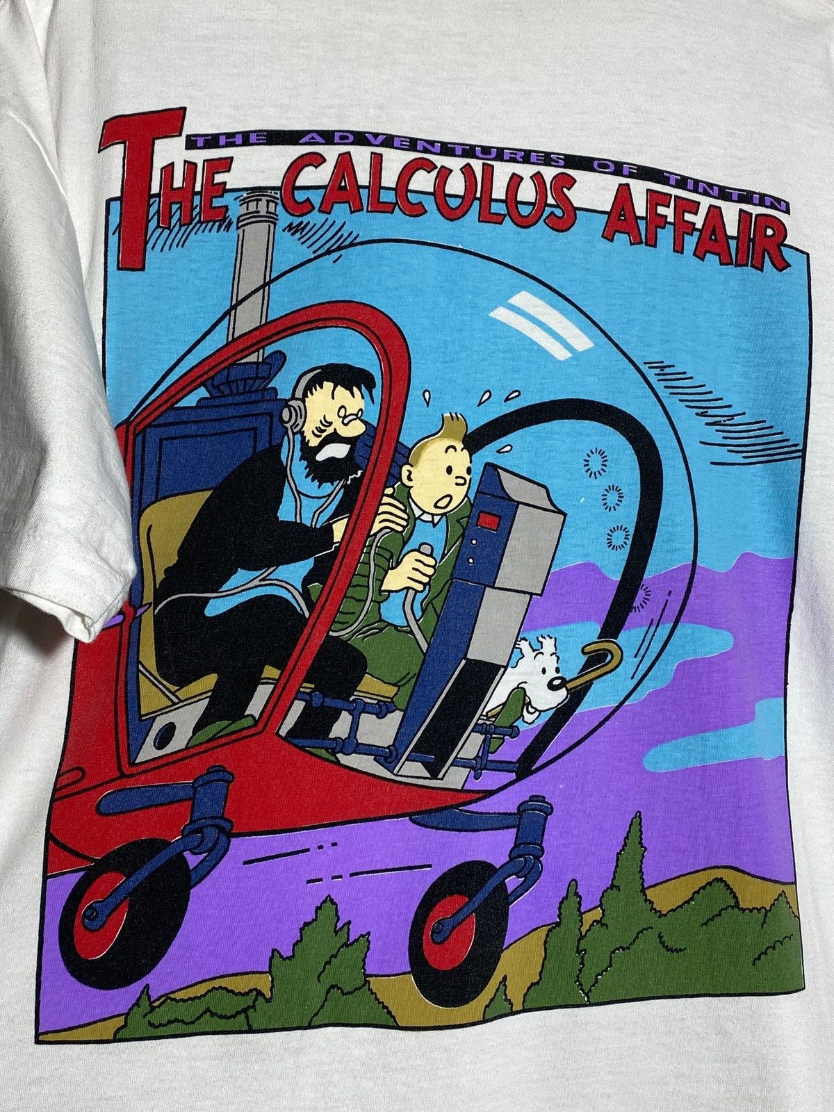 Cartoon Network 🔥 90s TINTIN CALCULUS AFFAIR TEE AIRLIFT ACTION RETRO COMIC Size US L / EU 52-54 / 3 - 3 Thumbnail