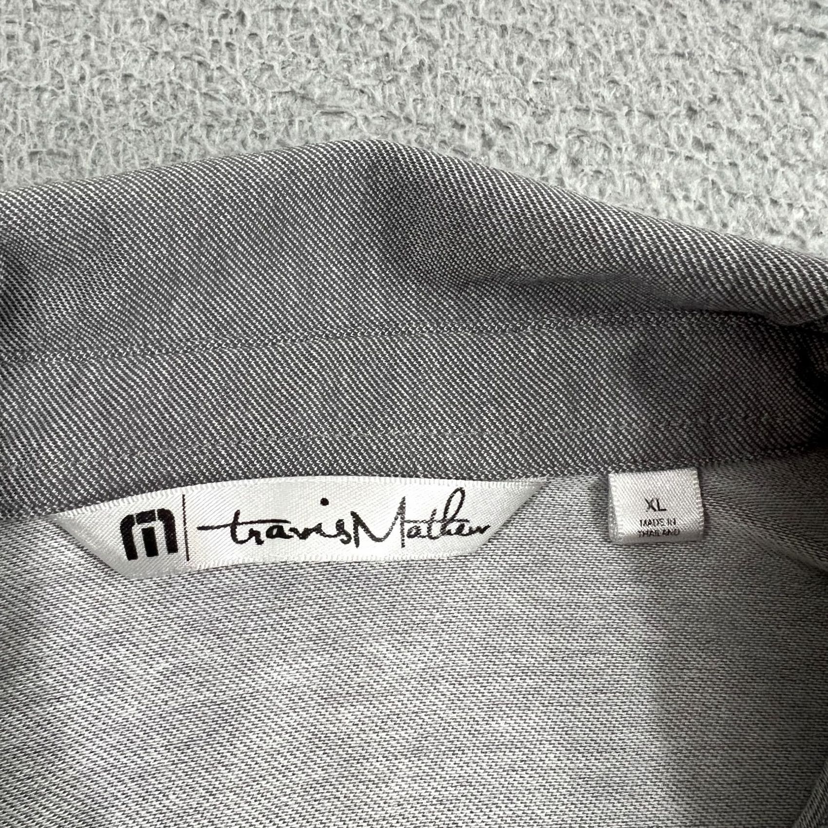 TravisMathew Travis Mathew Men's XL Gray Blue Striped Golf Polo Shirt Performance Fit Size US XL / EU 56 / 4 - 3 Thumbnail