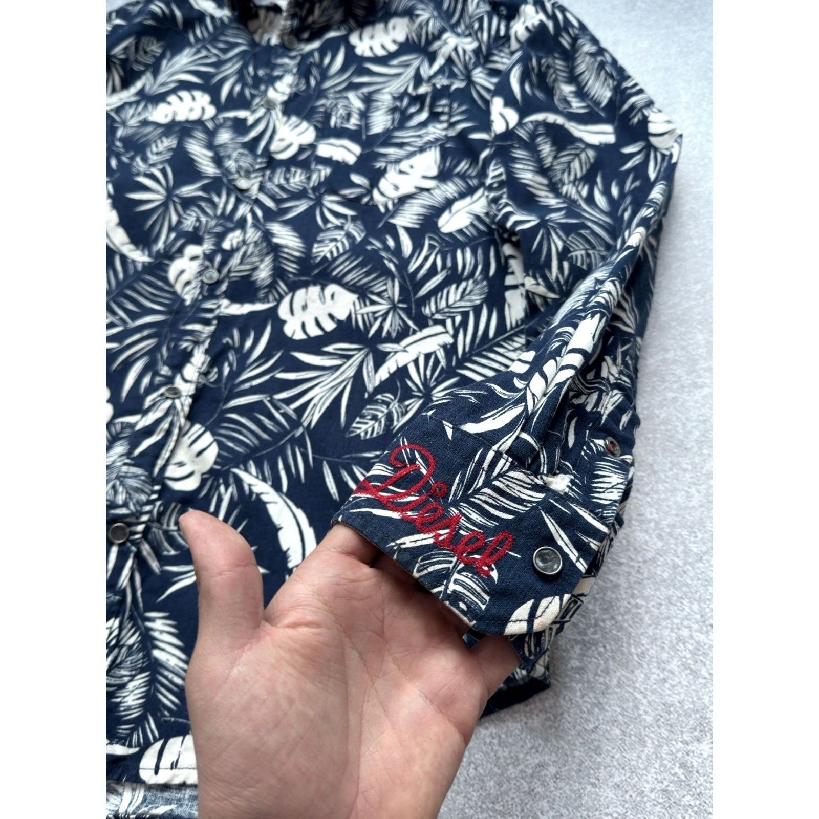 Diesel VINTAGE Diesel Button-Up Shirt Mens L Blue Hawaii Print OverShirt Y2K Size US L / EU 52-54 / 3 - 5 Thumbnail