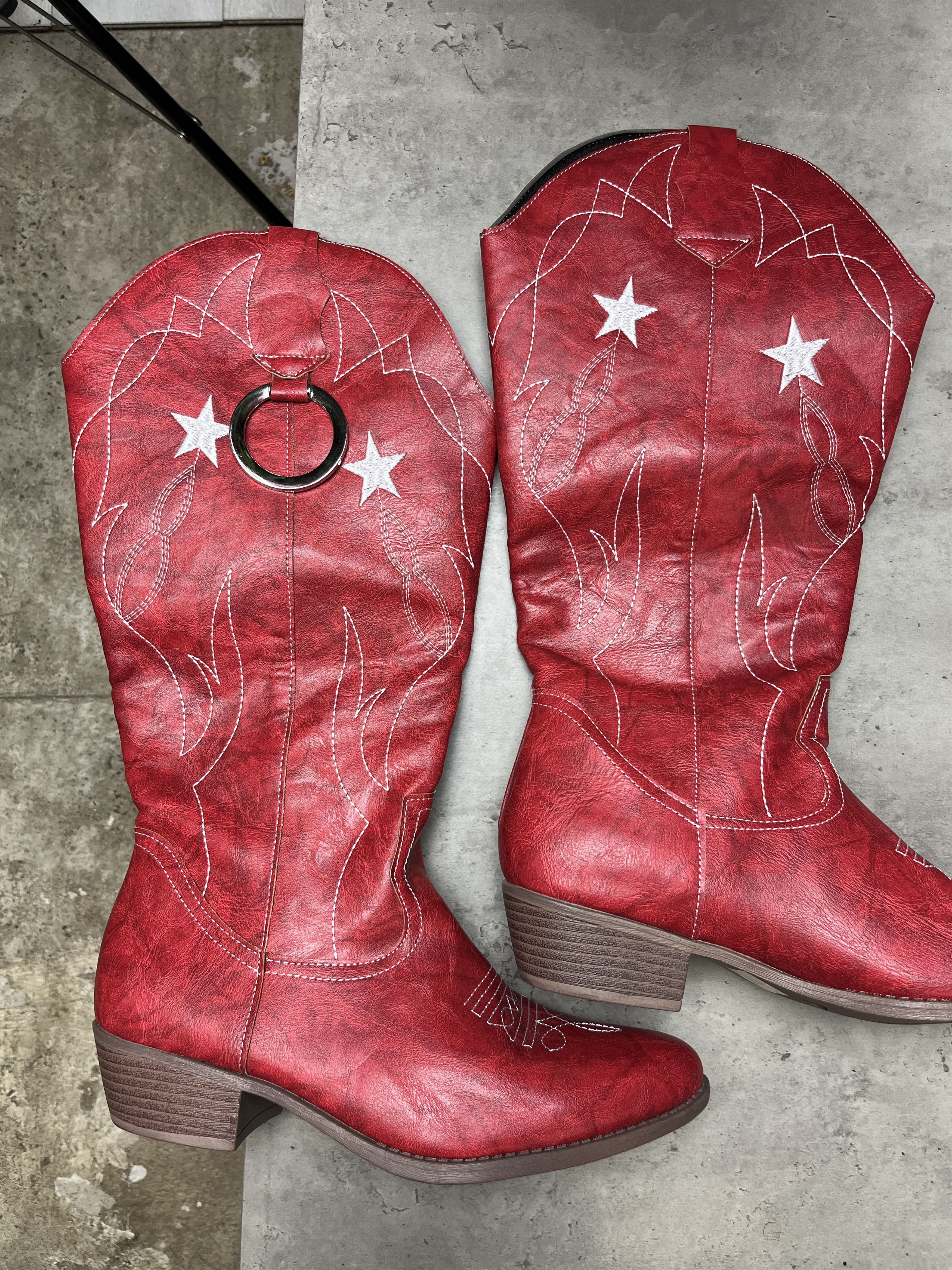 Other 2000s WESTERN COWBOY BOOTS O-RING HARNESS EMBROIDERED - 5120 Size US 7 / EU 40 - 2 Thumbnail
