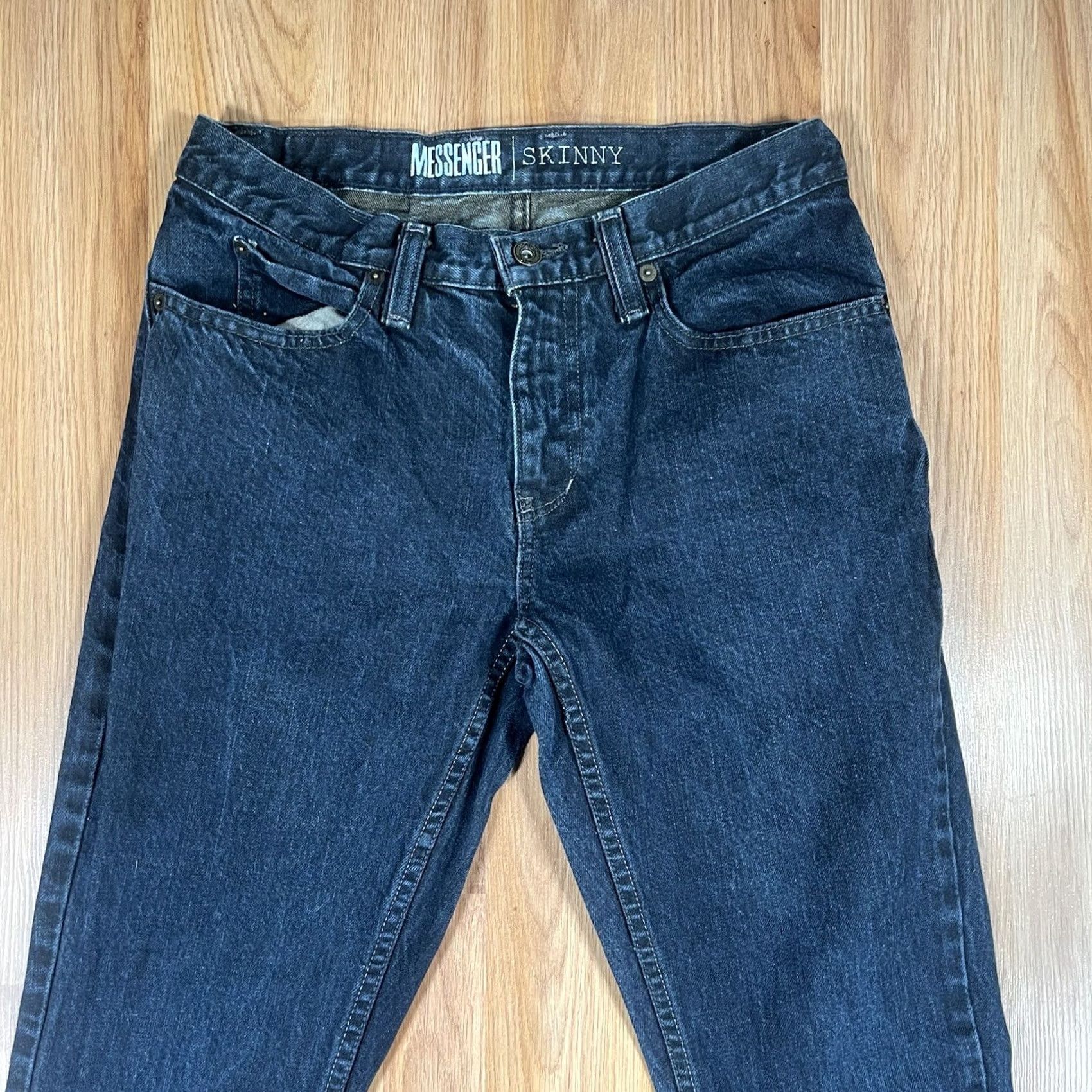 Denime Freeworld Co. Jeans Mens 30Wx31L Skinny Dark Blue Wash Denim Pants Size US 30 / EU 46 - 2 Thumbnail