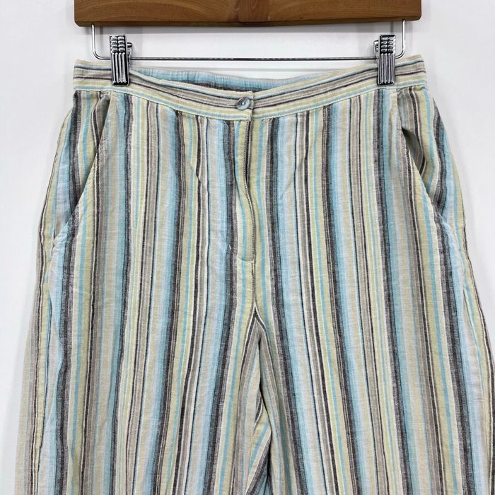 Orvis Orvis Pants Women's 8 Blue Capri Wide Leg Linen Blend Beach | Grailed