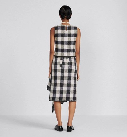 Dior o1w1db10824 Check'n' Wrap Skirt in Grey Black Size 25" / US 0 / IT 36 - 6 Thumbnail