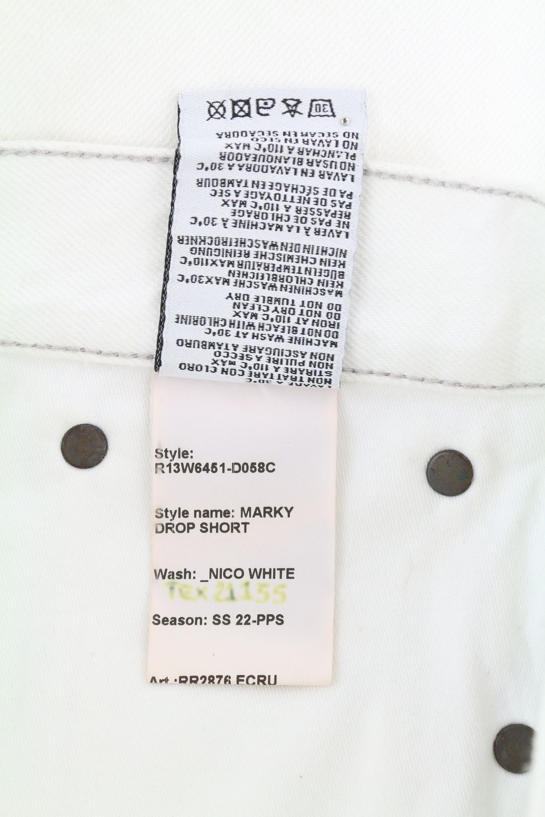 R13 MARKY DROP 27 Nico White Ripped Light Denim Shorts 86198 Size 27" / US 4 / IT 40 - 9 Thumbnail