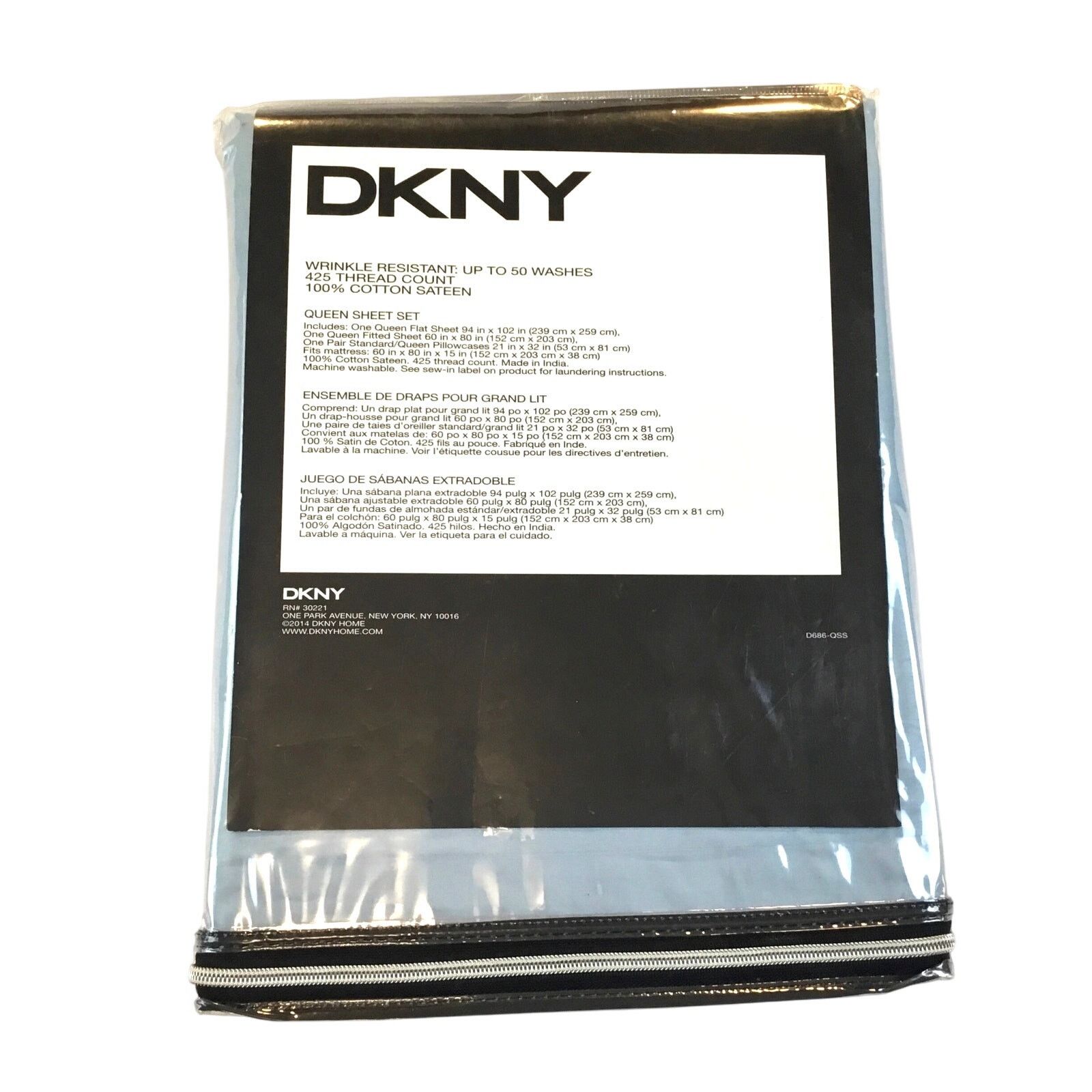 DKNY DKNY Queen Sheet Set BL Wrinkle Resistant Cotton Sateen NWT Size ONE SIZE - 2 Thumbnail