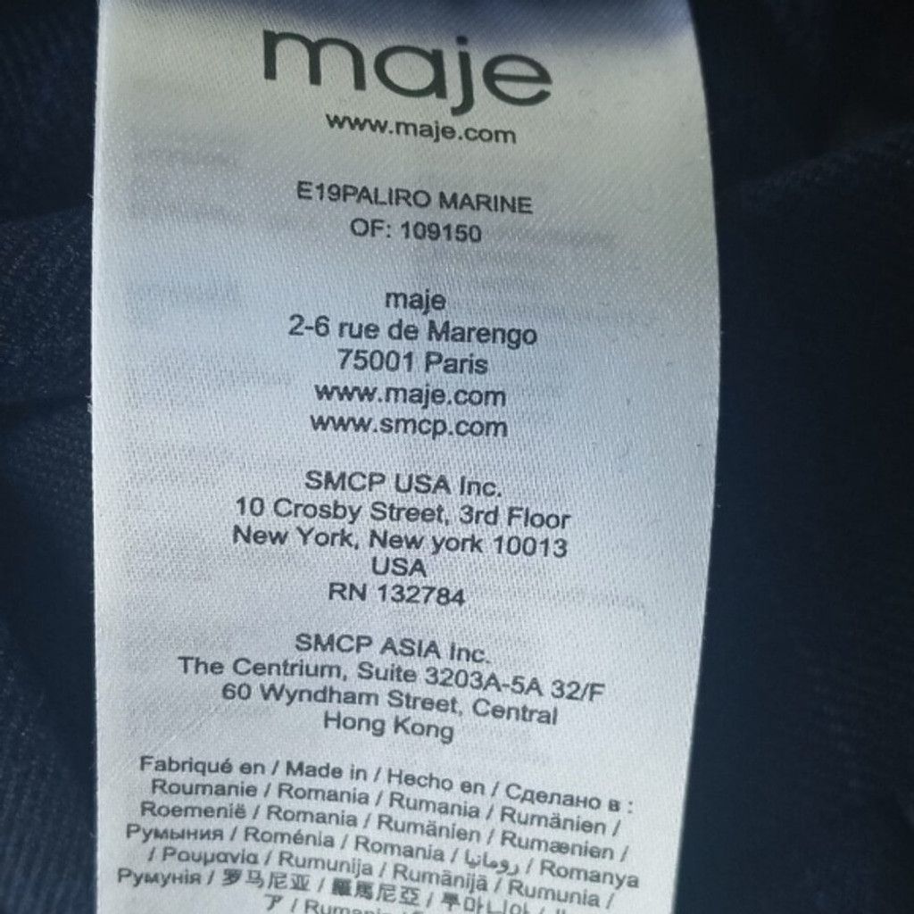 Maje MAJE Preppy Academia Crop Navy Blue Trousers Pants Size 34 Size 25" / US 0 / IT 36 - 12 Thumbnail