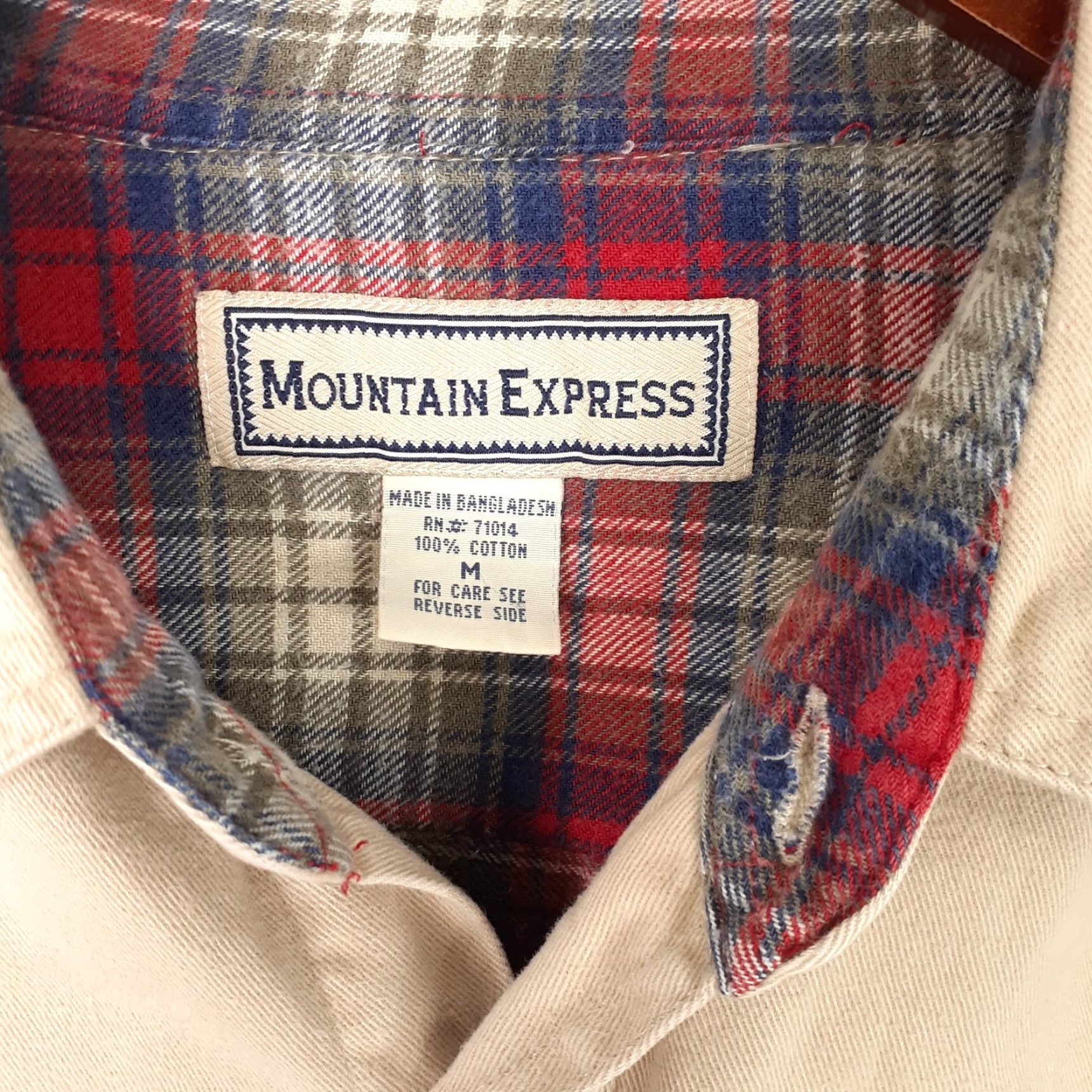 Express Mountain Express Shirt L Medium Regular Men Beige Cotton Lined Button-Up Shacket Long Sleeve Vintage? No Size US L / EU 52-54 / 3 - 8 Thumbnail