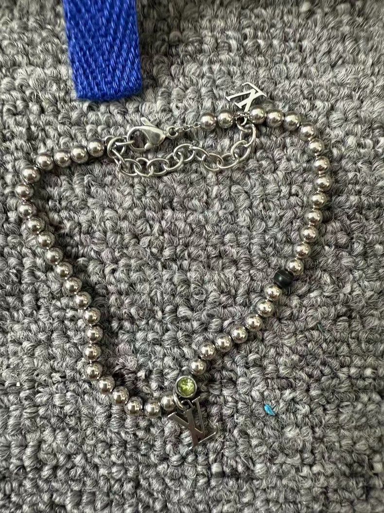 Louis Vuitton Louis Vuitton Silver Small Bead Letter Pendant Bracelet Size ONE SIZE - 2 Thumbnail