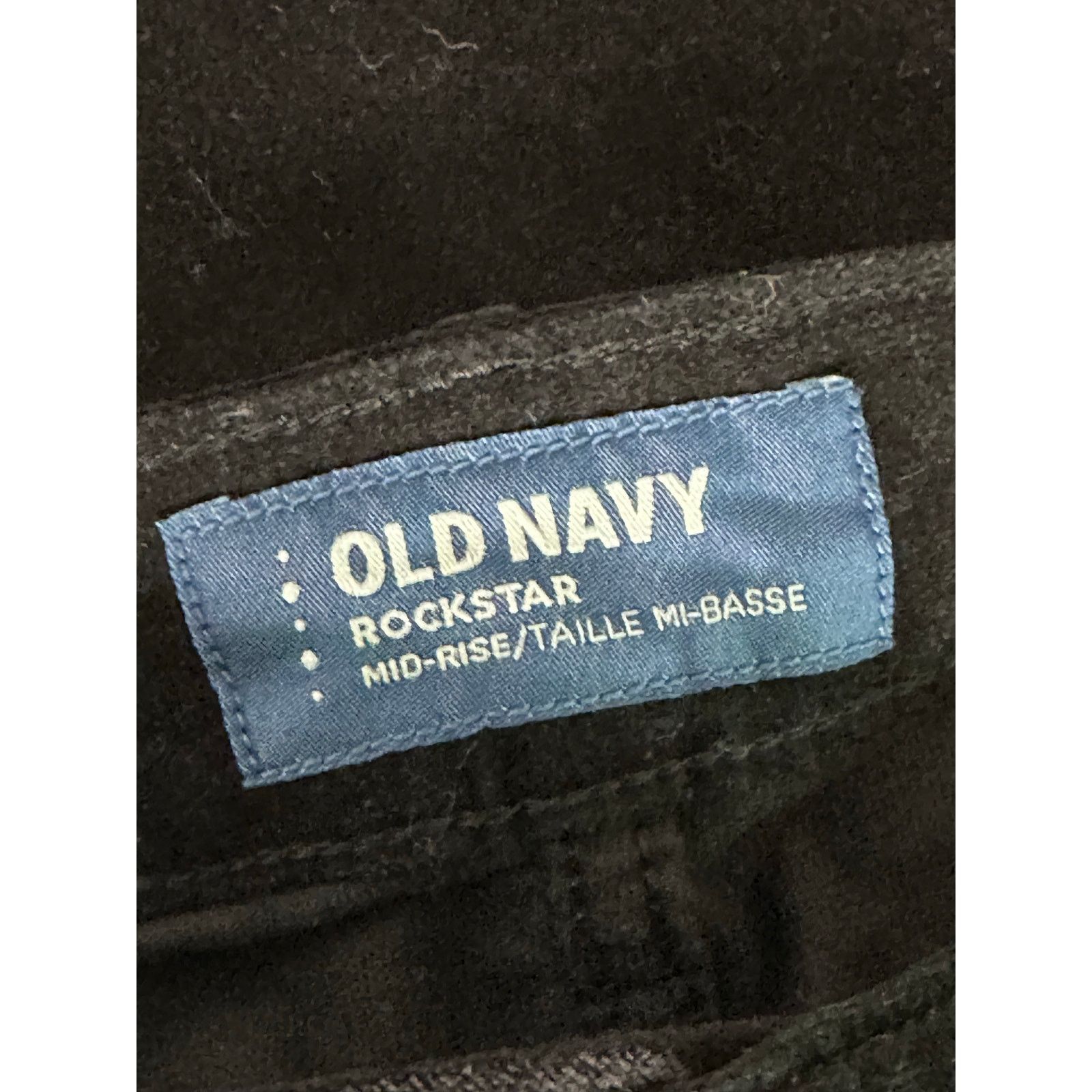 Old Navy Old Navy Rockstar black velvet mid rise jeans size 12 Size 34" / US 12 / IT 48 - 3 Thumbnail