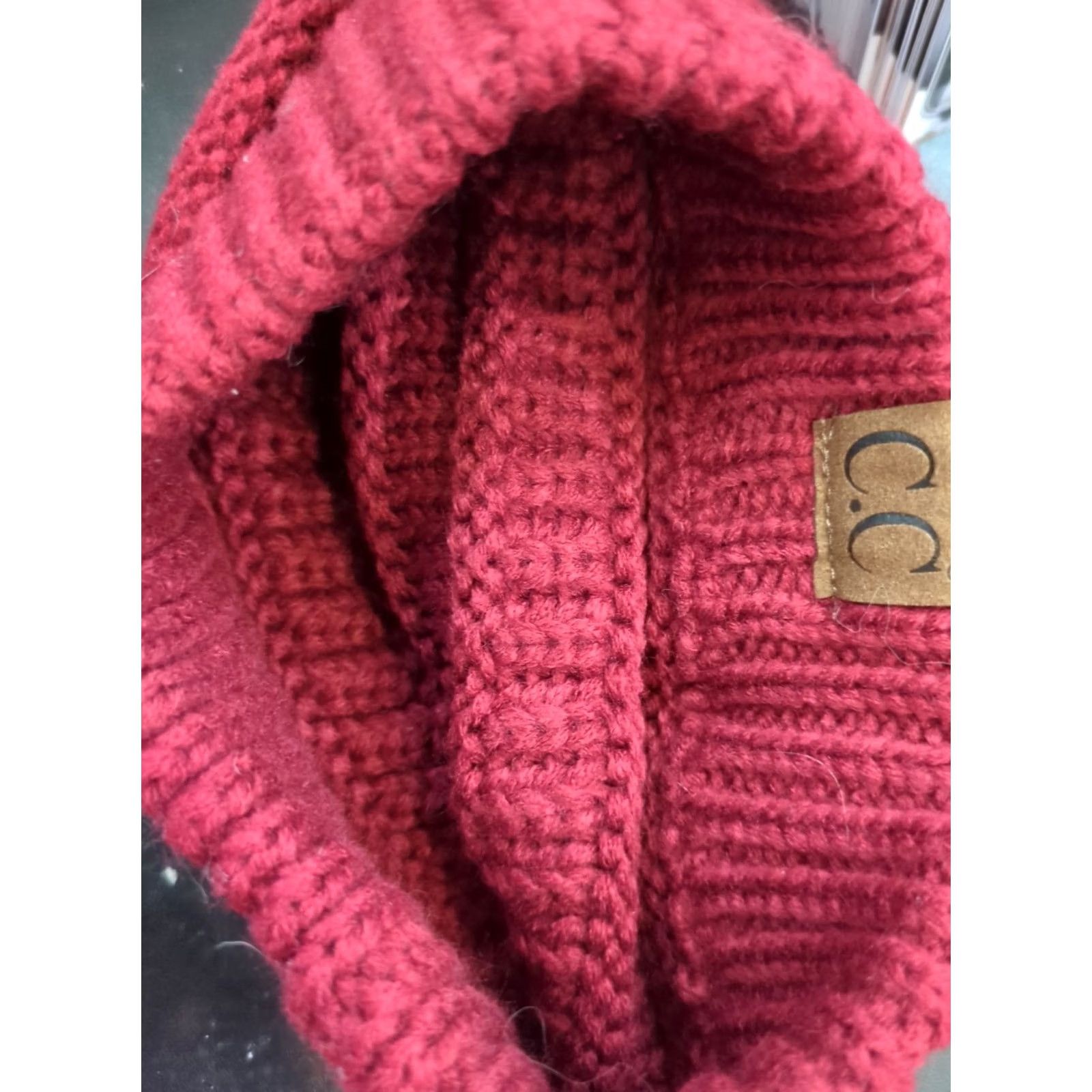 Vintage C.C Exclusives Beanie Hat One Size Women Red Acrylic Knit Logo Winter Size ONE SIZE - 2 Thumbnail