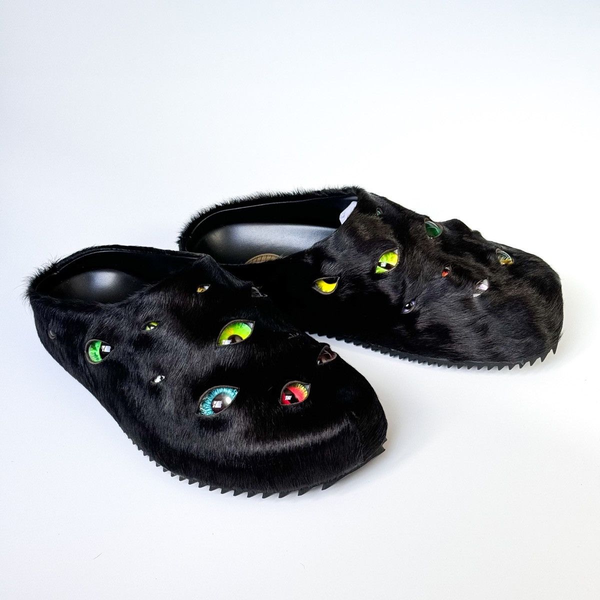 ESENES WORLDWIDE Eyeball Mules Black Size US 5 / EU 37 - 3 Thumbnail