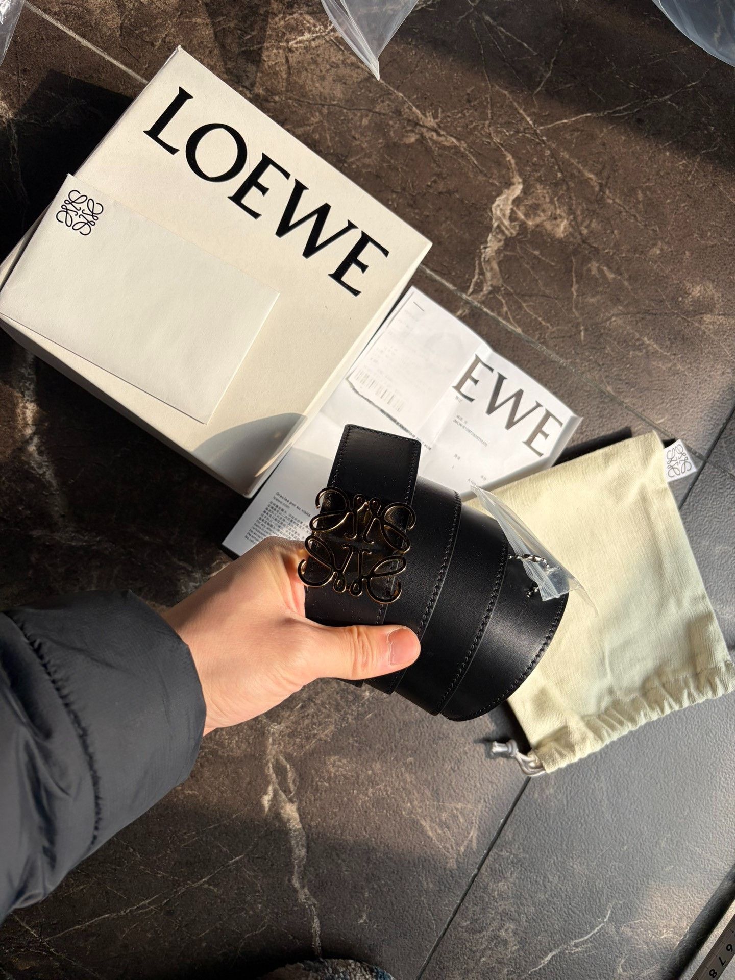 Loewe Loewe Anagram Reversible Belt Gold Buckle Size ONE SIZE - 1 Thumbnail