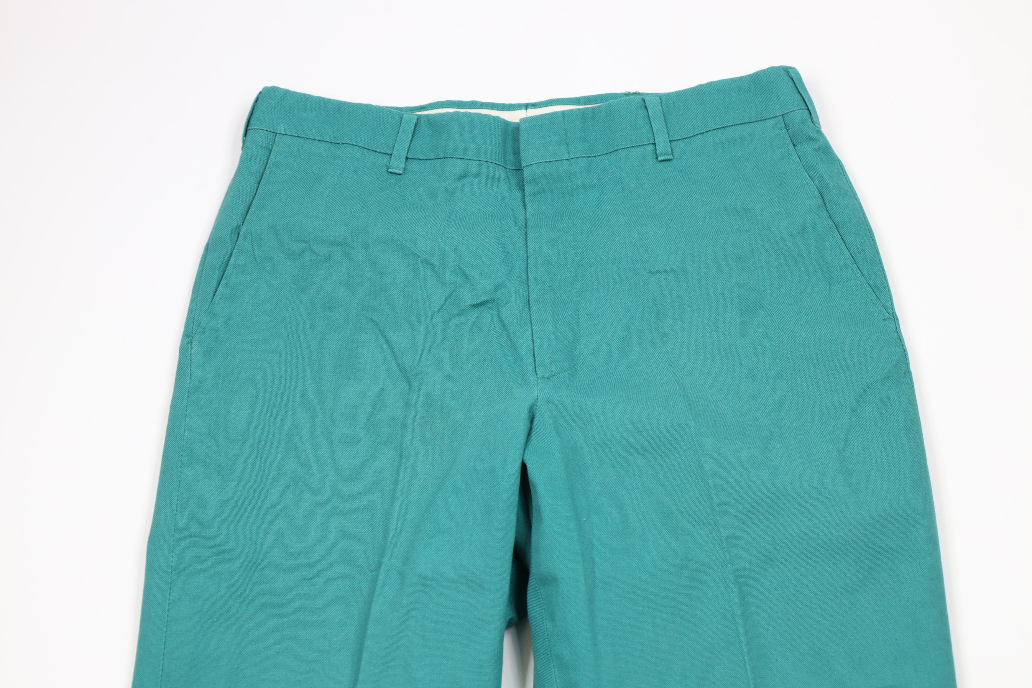 Vintage Vintage 90s Streetwear Faded Knit Wide Leg Chino Pants Green Size US 30 / EU 46 - 2 Thumbnail