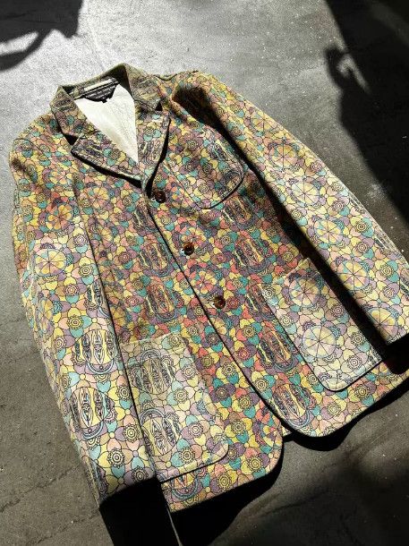 Comme des Garcons 2001AW Runway Horsehide Leather Blazer (Psychedelic Era) Size 42L - 4 Thumbnail